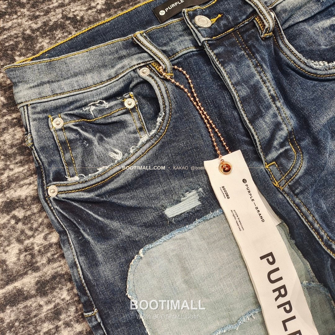 퍼플브랜드 코튼 디스트레스 슬림핏 남성 데님 팬츠 PURPLE BRAND Cotton Distressed Slim Fit Denim Pants PU007100 4