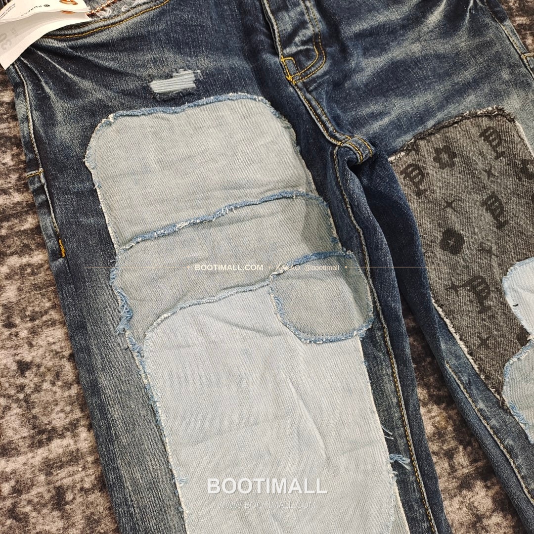 퍼플브랜드 코튼 디스트레스 슬림핏 남성 데님 팬츠 PURPLE BRAND Cotton Distressed Slim Fit Denim Pants PU007100 5