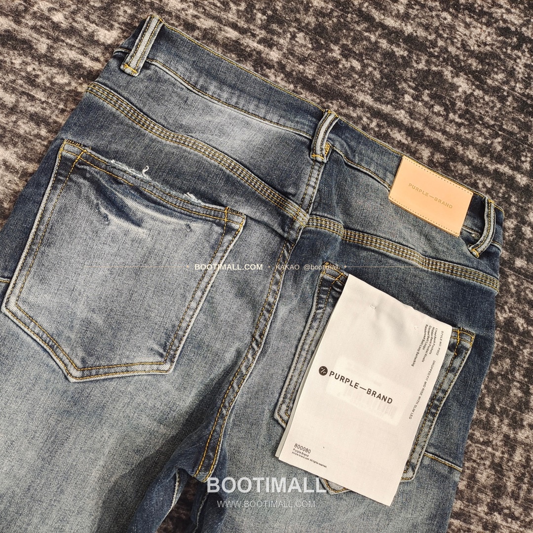 퍼플브랜드 코튼 디스트레스 슬림핏 남성 데님 팬츠 PURPLE BRAND Cotton Distressed Slim Fit Denim Pants PU007100 9
