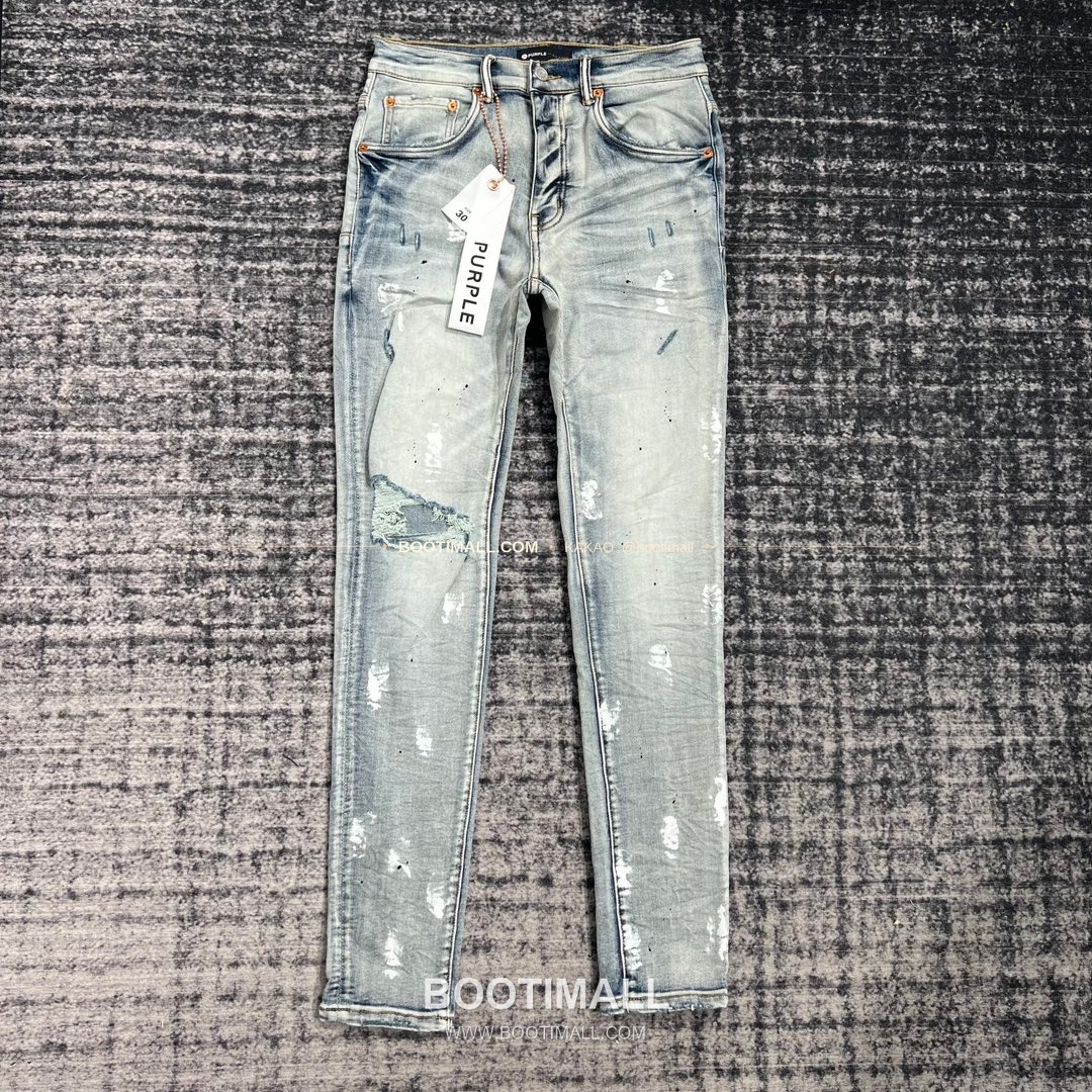 퍼플브랜드 코튼 디스트레스 슬림핏 데님 팬츠 PURPLE BRAND Cotton Distressed Slim Fit Denim Pants PU005900 1