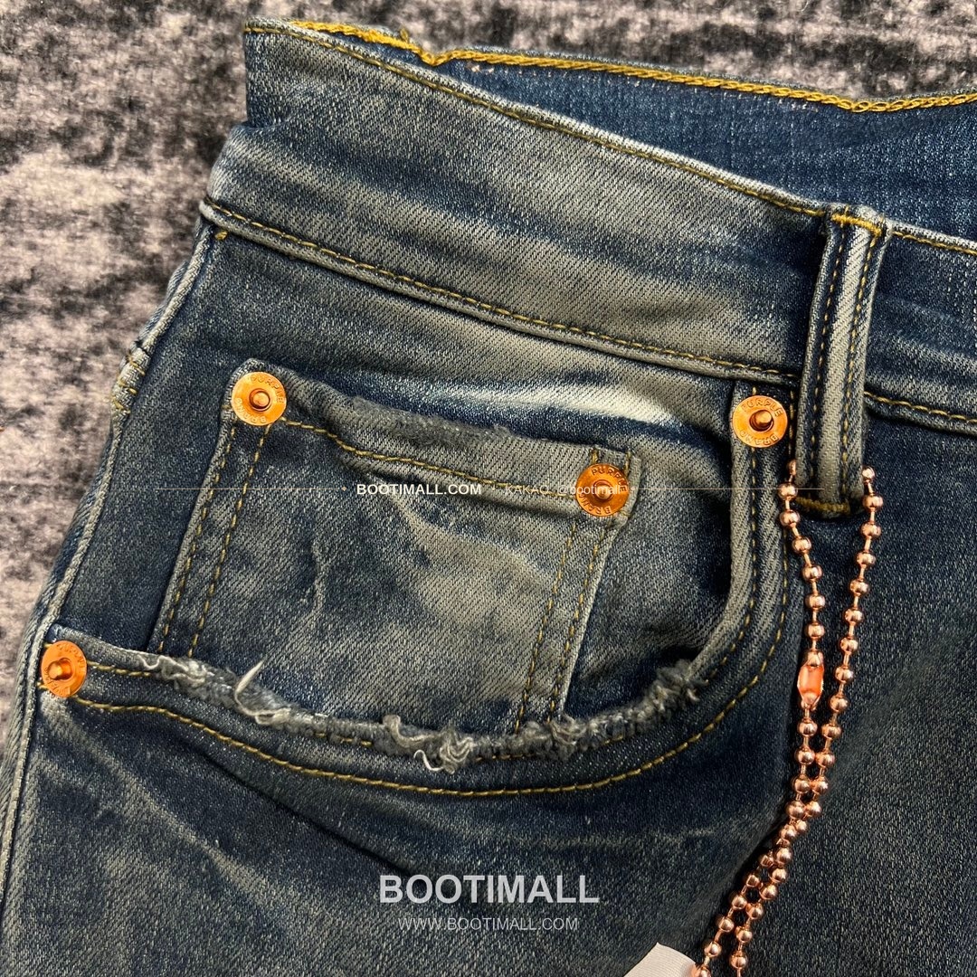 퍼플브랜드 코튼 디스트레스 슬림핏 데님 팬츠 PURPLE BRAND Cotton Distressed Slim Fit Denim Pants PU20233200 4