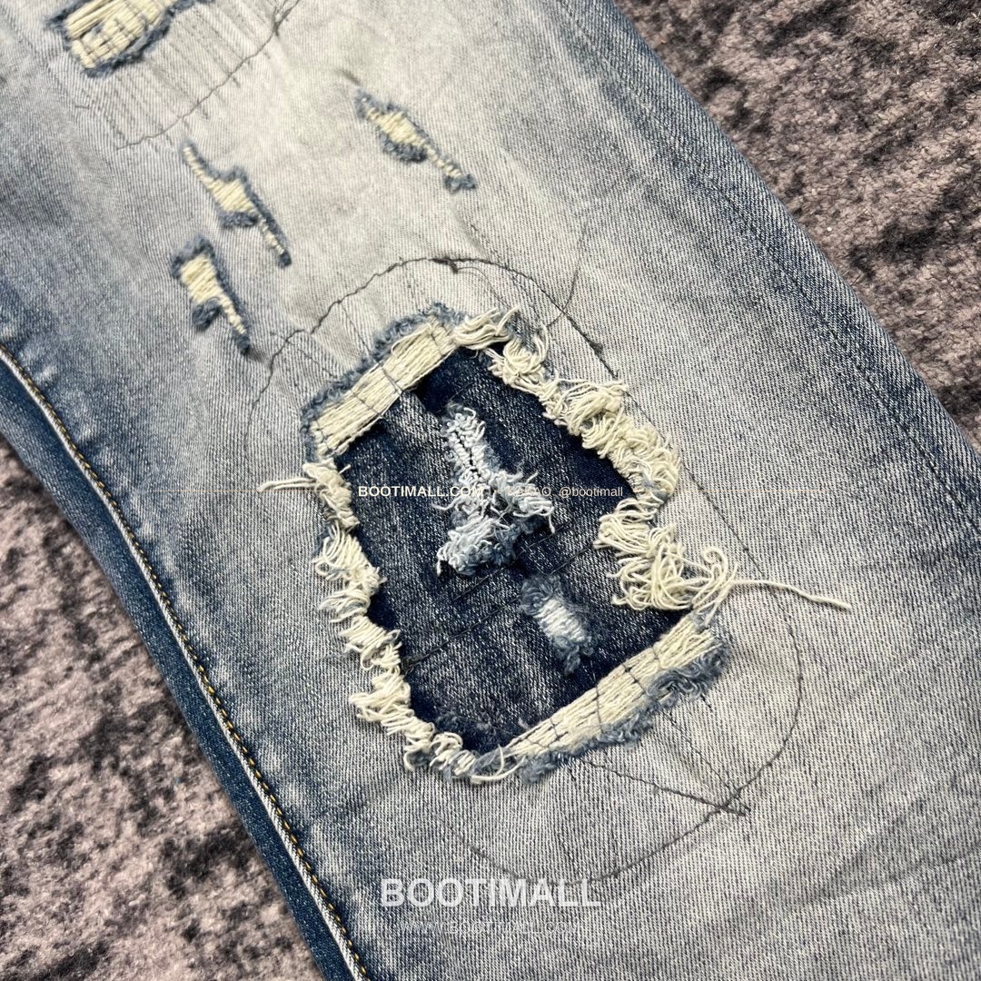퍼플브랜드 코튼 디스트레스 슬림핏 데님 팬츠 PURPLE BRAND Cotton Distressed Slim Fit Denim Pants PU20232900 8