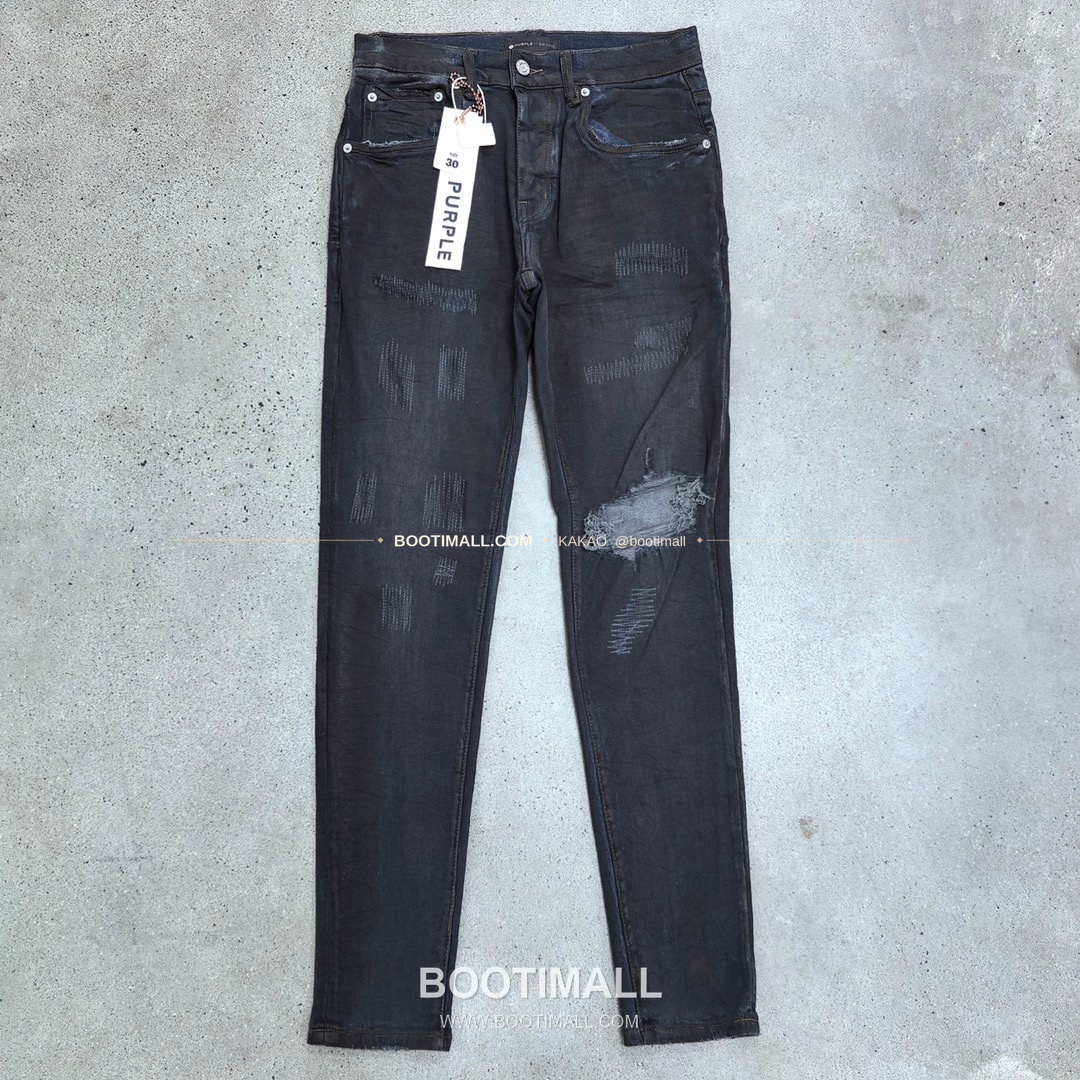 퍼플브랜드 코튼 디스트레스 슬림핏 데님 팬츠 PURPLE BRAND Cotton Distressed Slim Fit Denim Pants PU009100 1