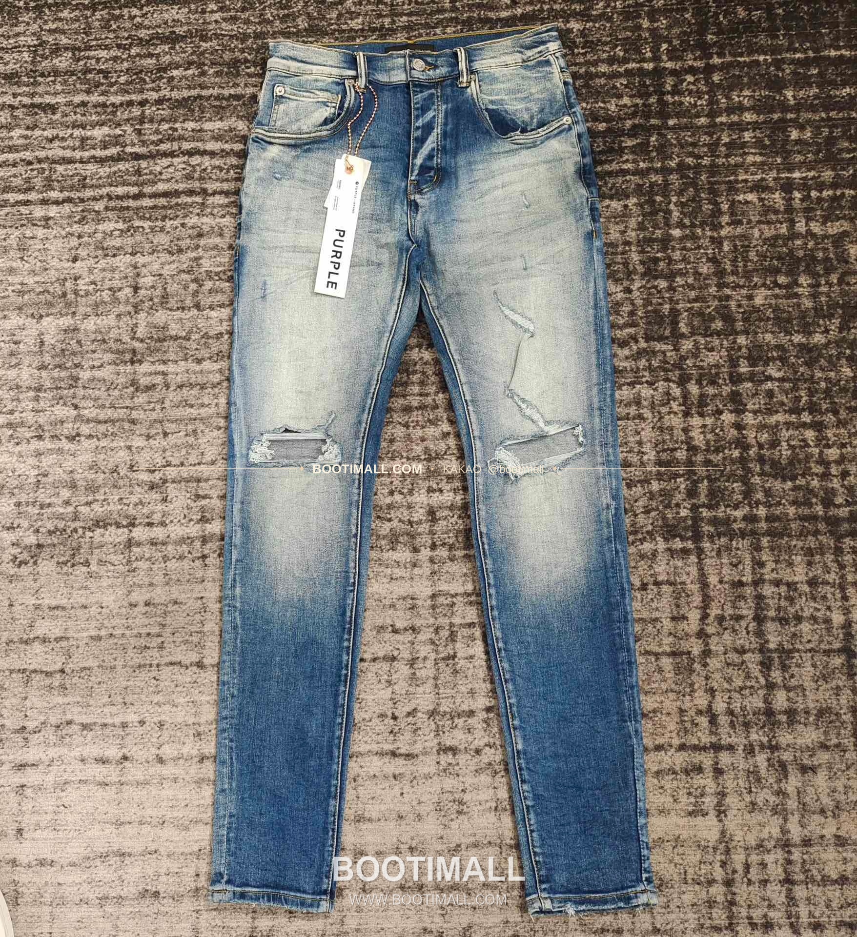 퍼플브랜드 코튼 디스트로이드 슬림핏 데님 팬츠 PURPLE BRAND Cotton Destroyed Slim Fit Denim Pants PU007300 1