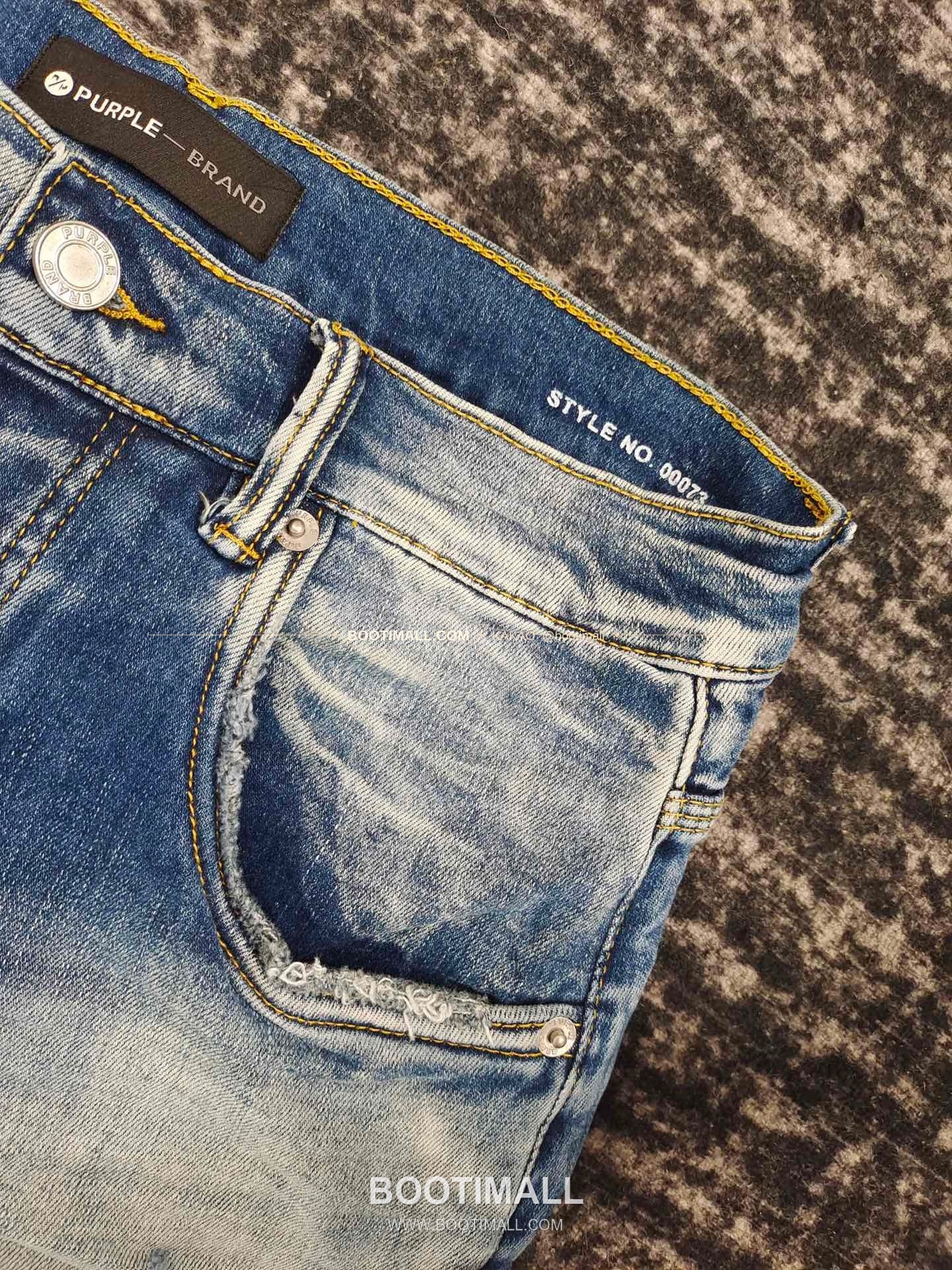 퍼플브랜드 코튼 디스트로이드 슬림핏 데님 팬츠 PURPLE BRAND Cotton Destroyed Slim Fit Denim Pants PU007300 5