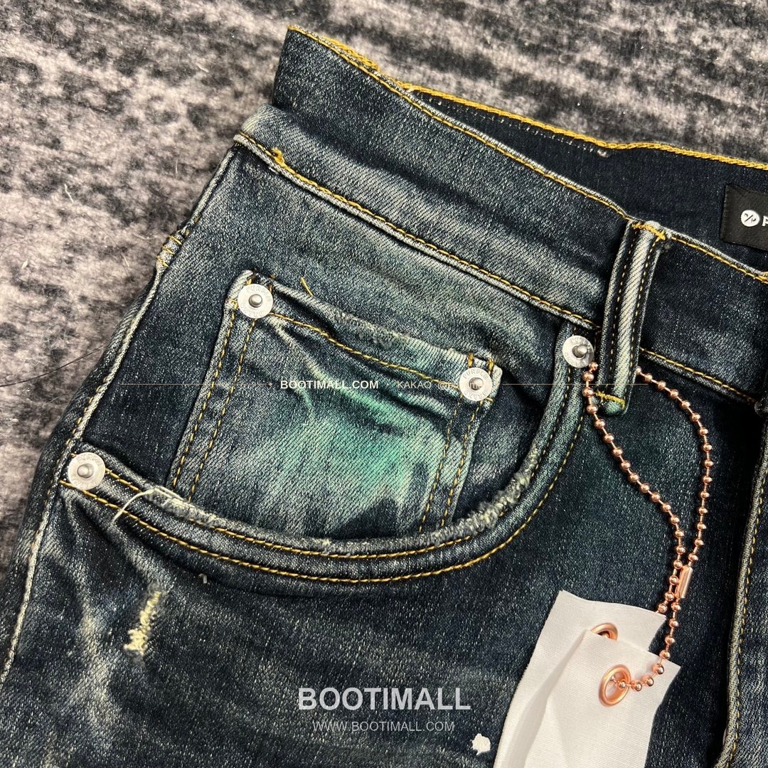 퍼플브랜드 코튼 디스트레스 슬림핏 데님 팬츠 PURPLE BRAND Cotton Distressed Slim Fit Denim Pants PU005 4
