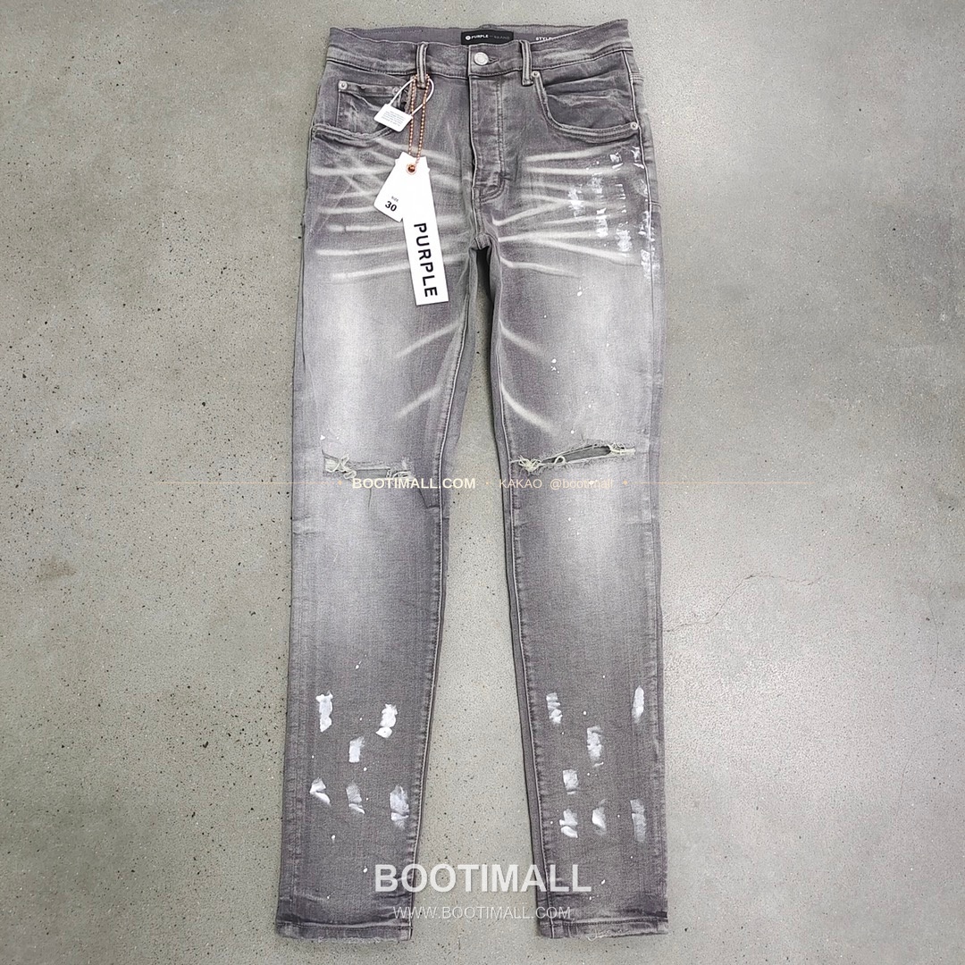 퍼플브랜드 코튼 디스트레스 슬림핏 데님 팬츠 PURPLE BRAND Cotton Distressed Slim Fit Denim Pants PU0098000 1