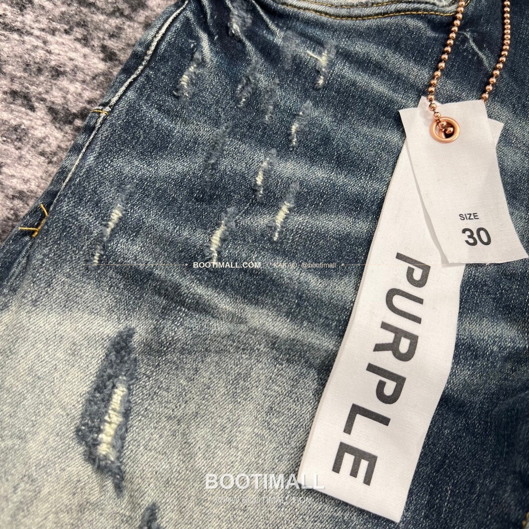 퍼플브랜드 코튼 디스트레스 슬림핏 남성 데님 팬츠 PURPLE BRAND Cotton Distressed Slim Fit Denim Pants PU20231300 5