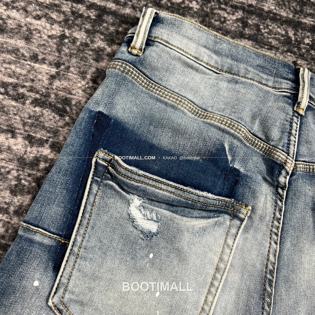 퍼플브랜드 코튼 디스트레스 슬림핏 데님 팬츠 PURPLE BRAND Cotton Distressed Slim Fit Denim Pants PU006500 8