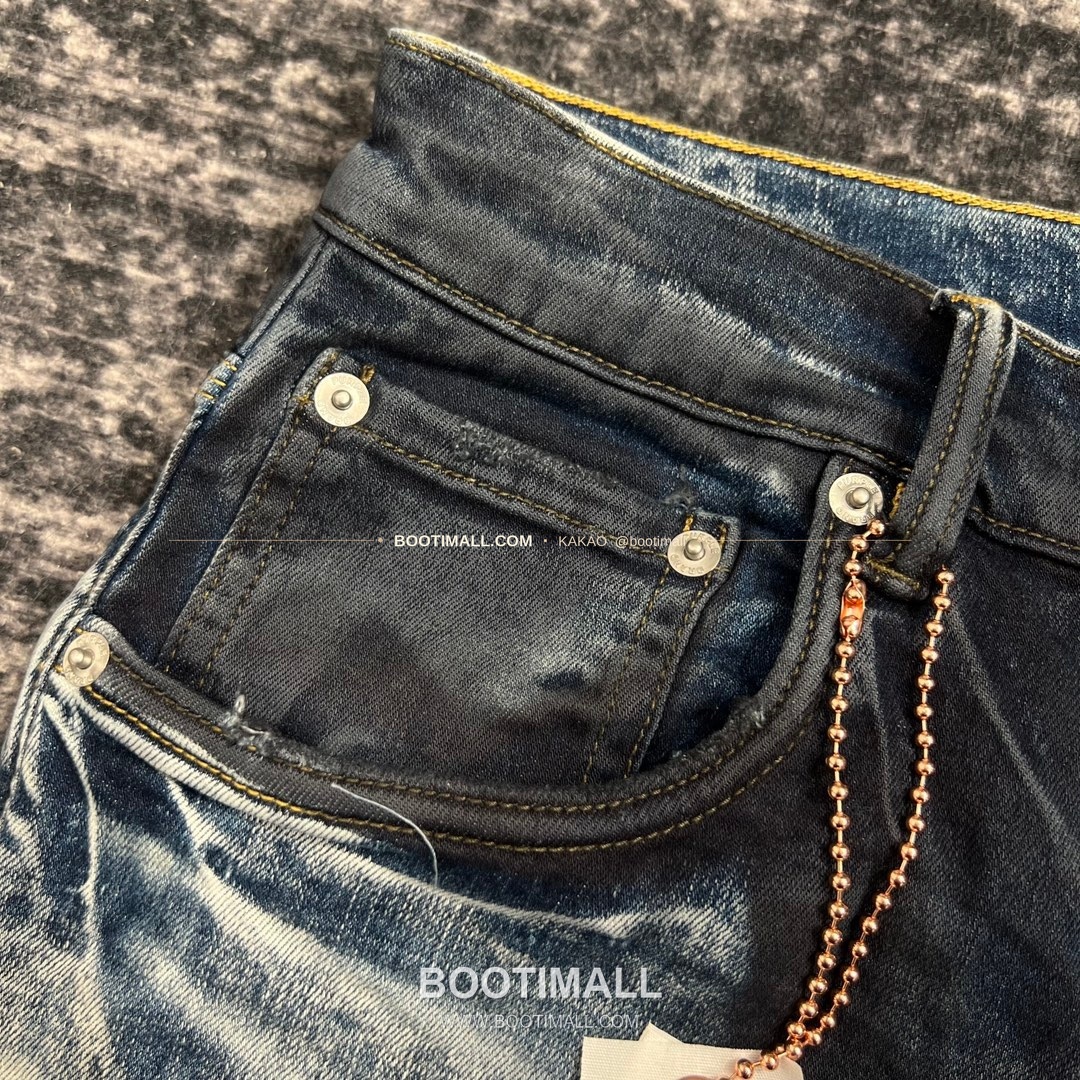 퍼플브랜드 코튼 디스트레스 슬림핏 데님 팬츠 PURPLE BRAND Cotton Distressed Slim Fit Denim Pants PU005800 4