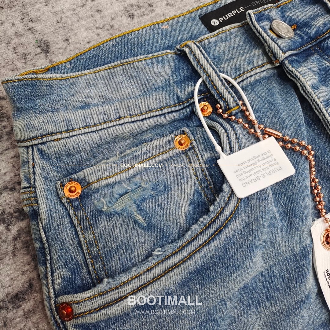 퍼플브랜드 코튼 디스트레스 슬림핏 데님 팬츠 PURPLE BRAND Cotton Distressed Slim Fit Denim Pants PU009000 3