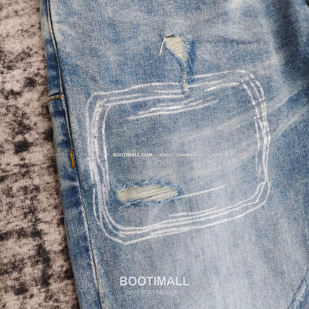 퍼플브랜드 코튼 디스트레스 슬림핏 데님 팬츠 PURPLE BRAND Cotton Distressed Slim Fit Denim Pants PU009000 5