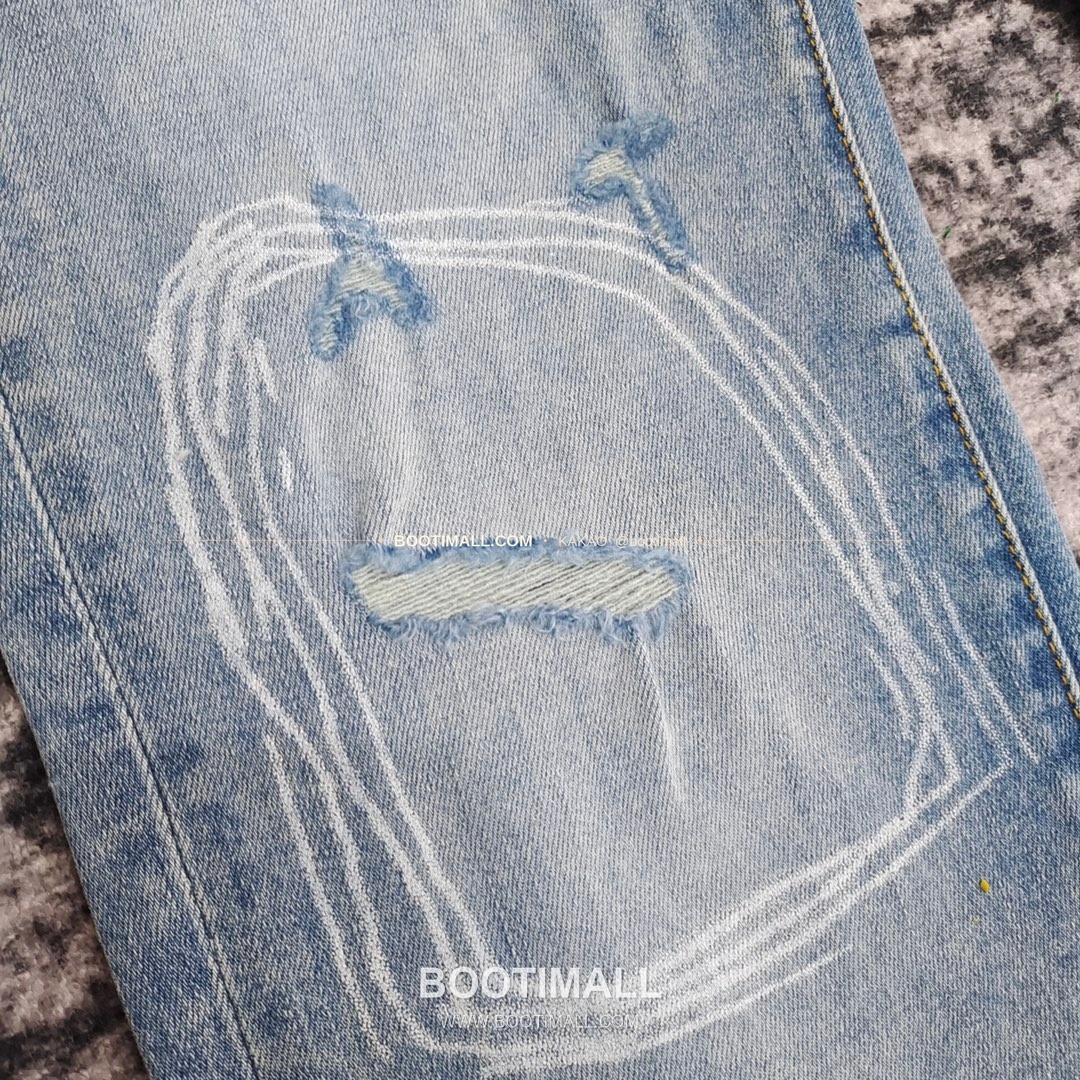 퍼플브랜드 코튼 디스트레스 슬림핏 데님 팬츠 PURPLE BRAND Cotton Distressed Slim Fit Denim Pants PU009000 6