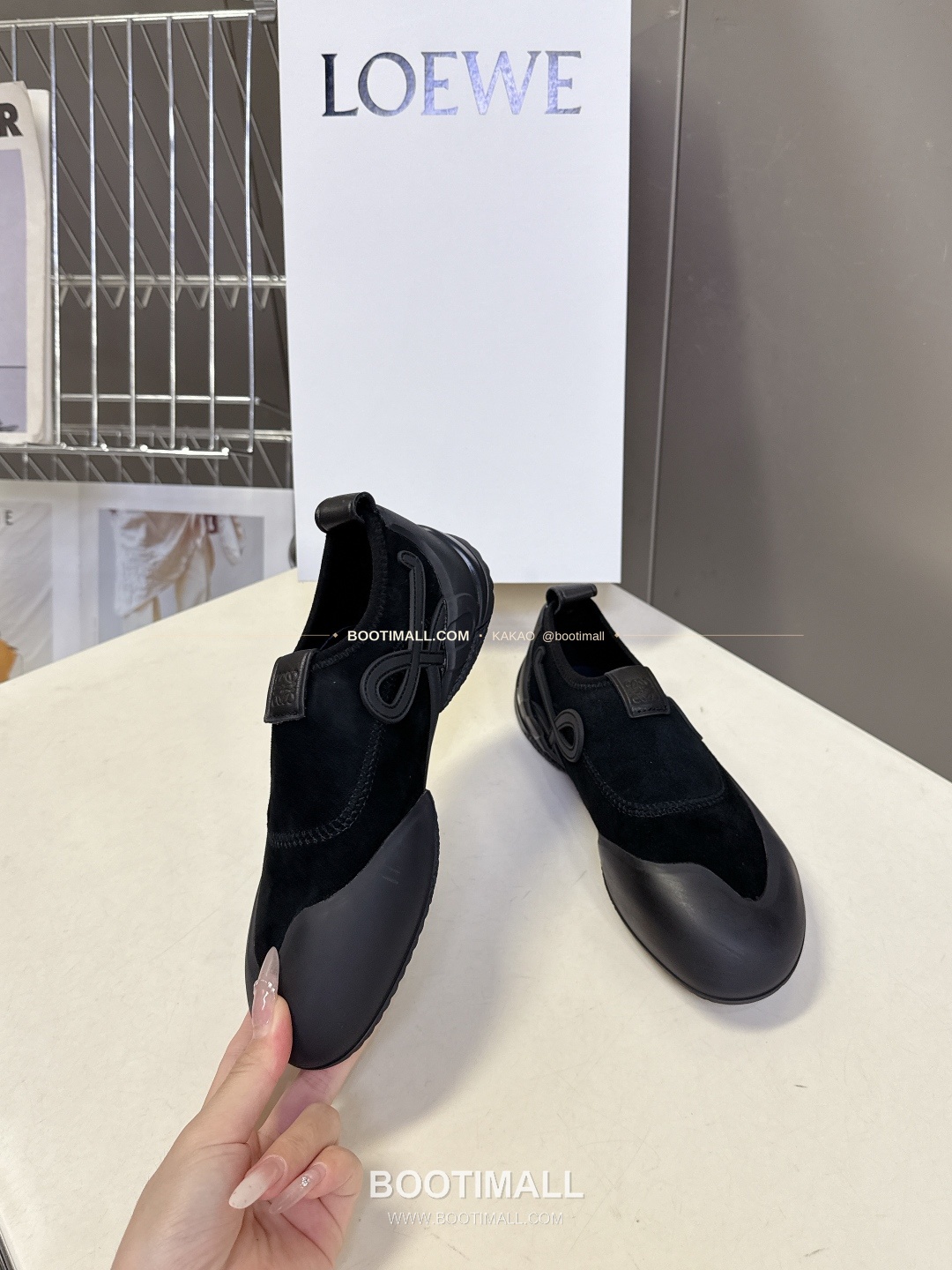 로에베 스웨이드 나일론 아나그램 러버솔 스니커즈 LOEWE Suede Nylon Anagram Rubber Sole Sneakers 4