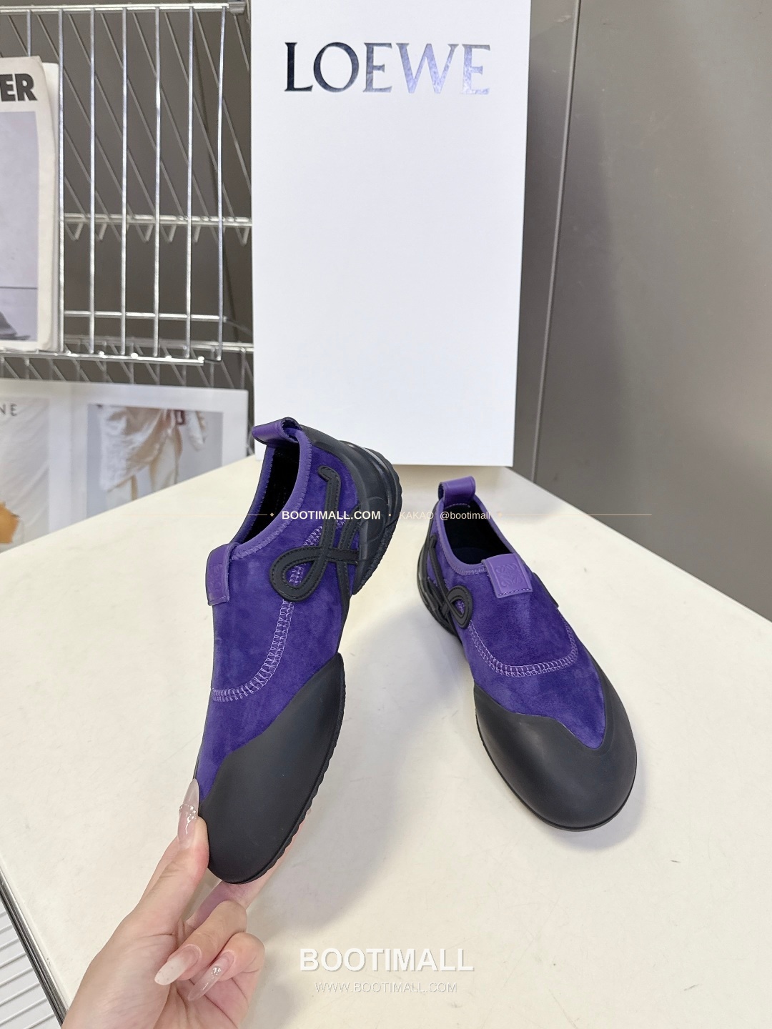 로에베 스웨이드 나일론 아나그램 러버솔 스니커즈 LOEWE Suede Nylon Anagram Rubber Sole Sneakers 4