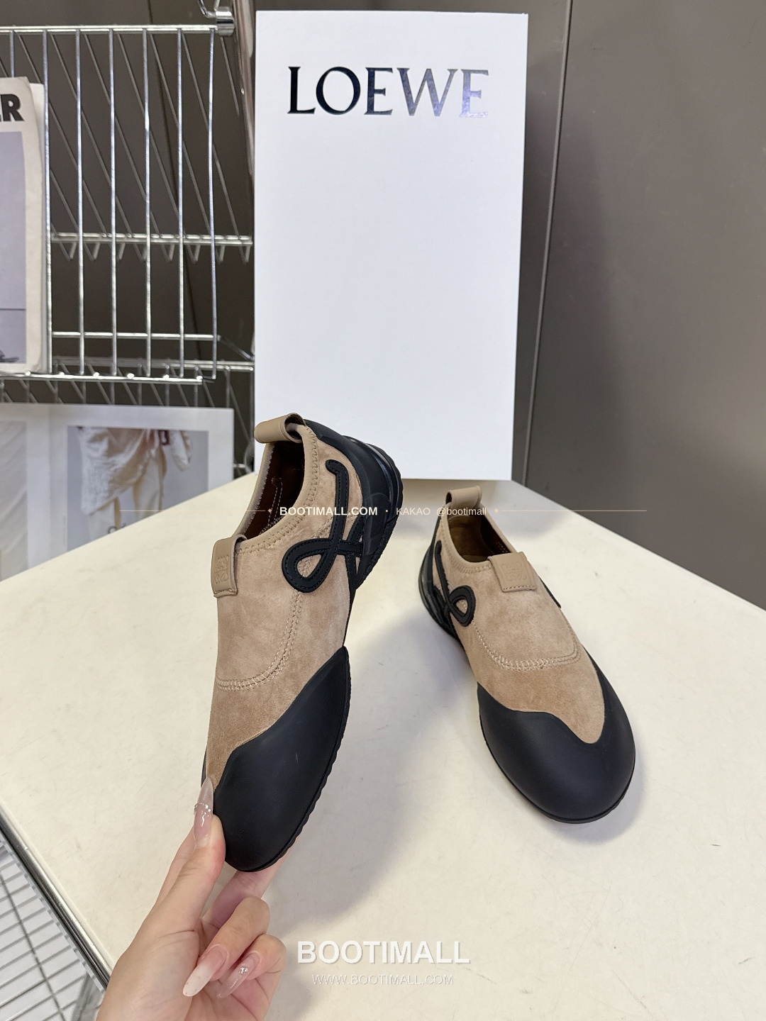 로에베 스웨이드 나일론 아나그램 러버솔 스니커즈 LOEWE Suede Nylon Anagram Rubber Sole Sneakers 4
