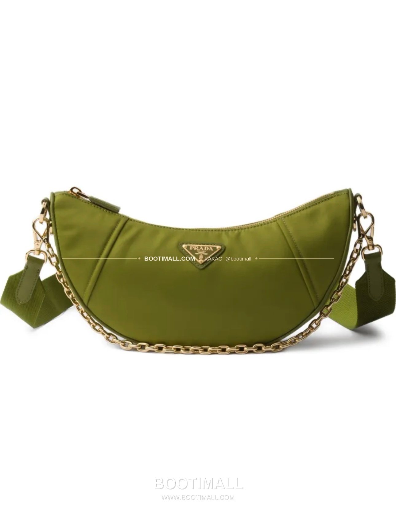 프라다 Re-Nylon 체인 하프문 숄더백 Prada Re-Nylon Chain Half Moon Shoulder Bag 1BH222 30cm 3