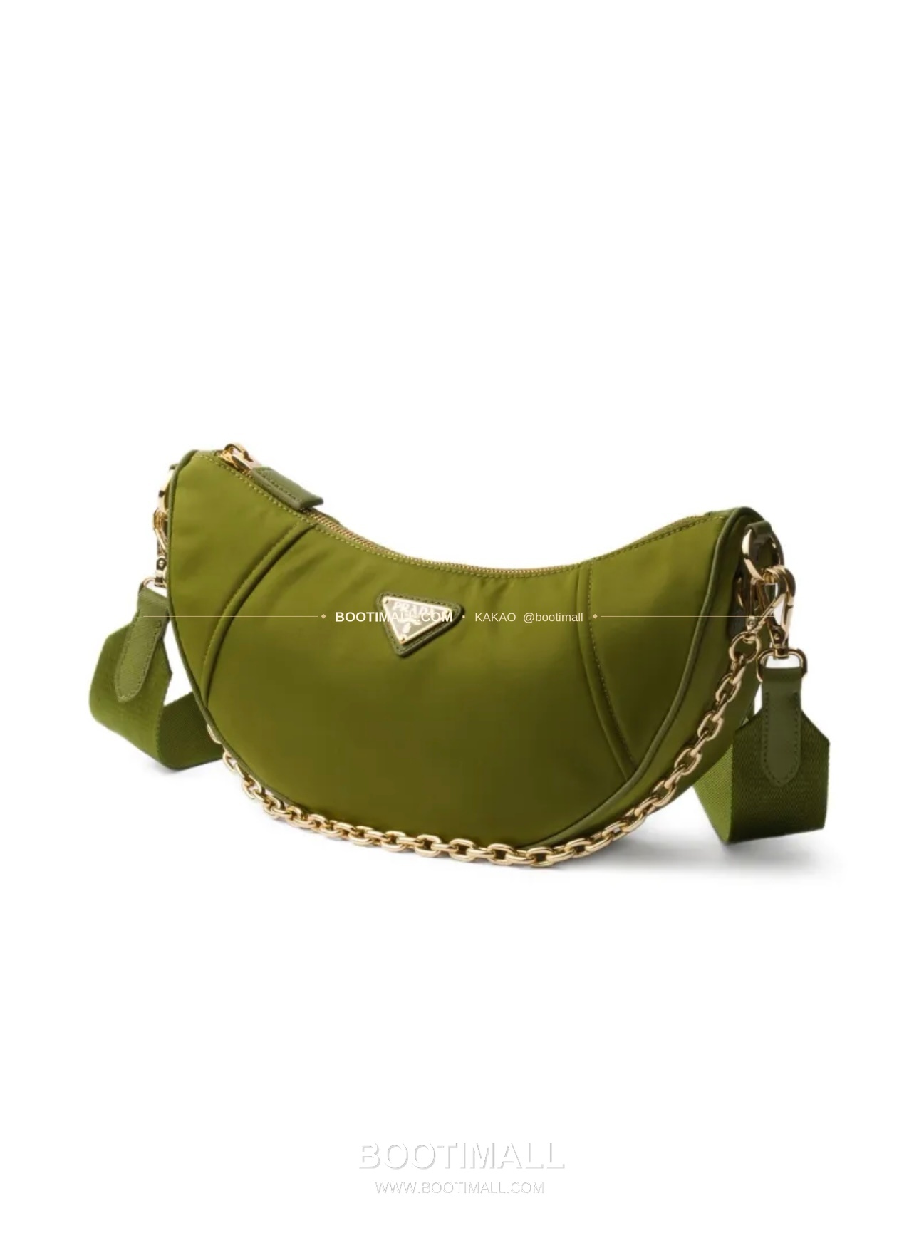 프라다 Re-Nylon 체인 하프문 숄더백 Prada Re-Nylon Chain Half Moon Shoulder Bag 1BH222 30cm 4