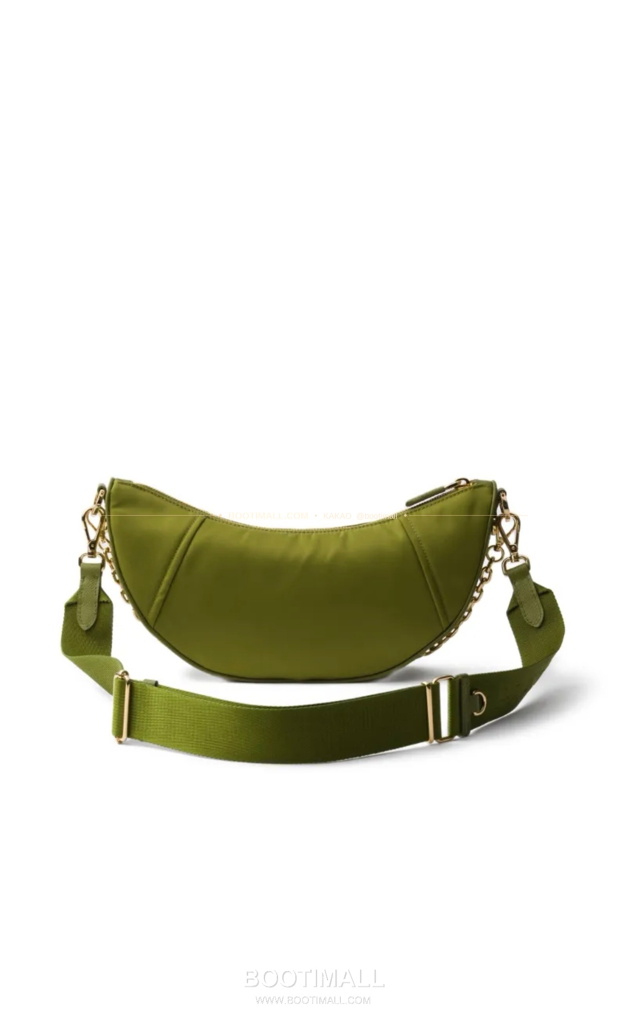 프라다 Re-Nylon 체인 하프문 숄더백 Prada Re-Nylon Chain Half Moon Shoulder Bag 1BH222 30cm 5