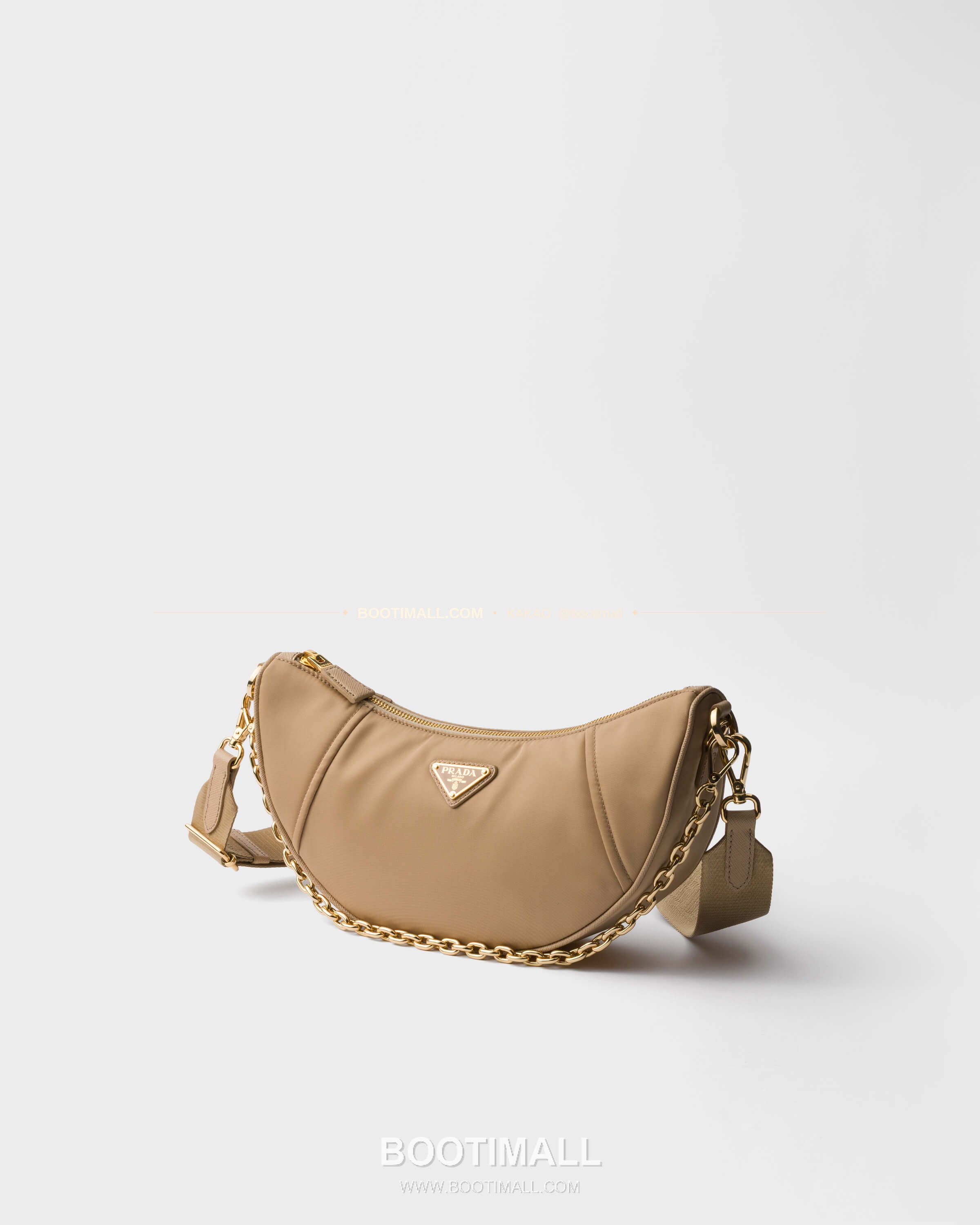 프라다 Re-Nylon 체인 하프문 숄더백 Prada Re-Nylon Chain Half Moon Shoulder Bag 1BH222 30cm 5