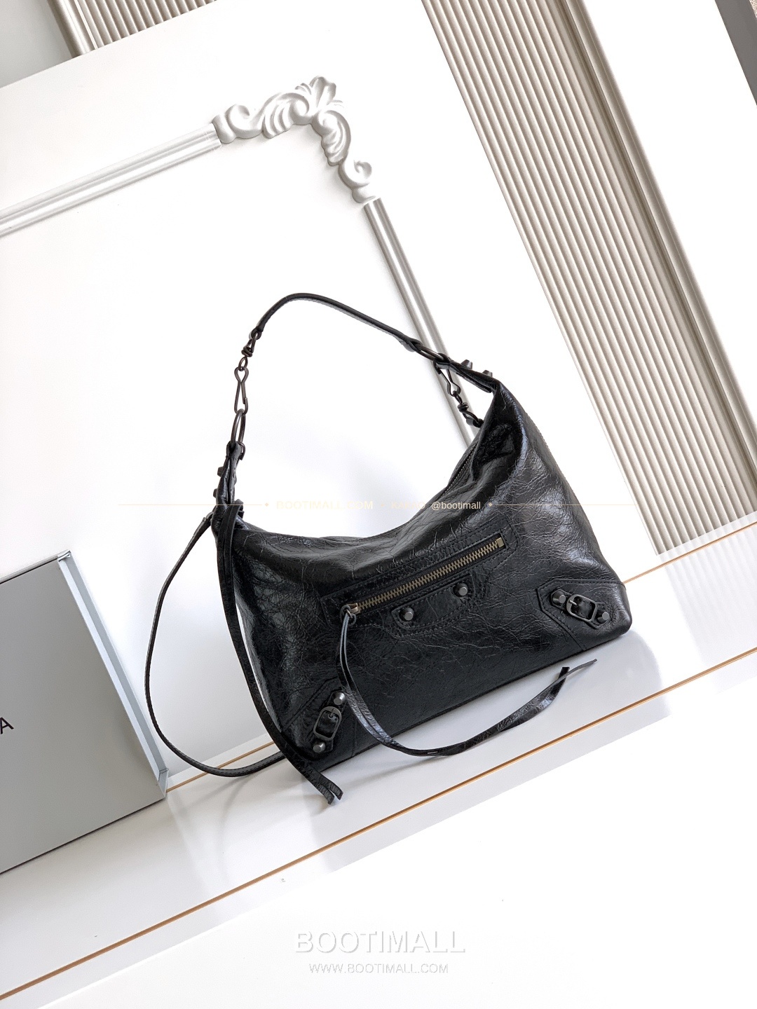 발렌시아가 르시티 레더 태슬 호보 숄더백 Balenciaga Le City Leather Tassel Hobo Shoulder Bag 2029 28cm 1