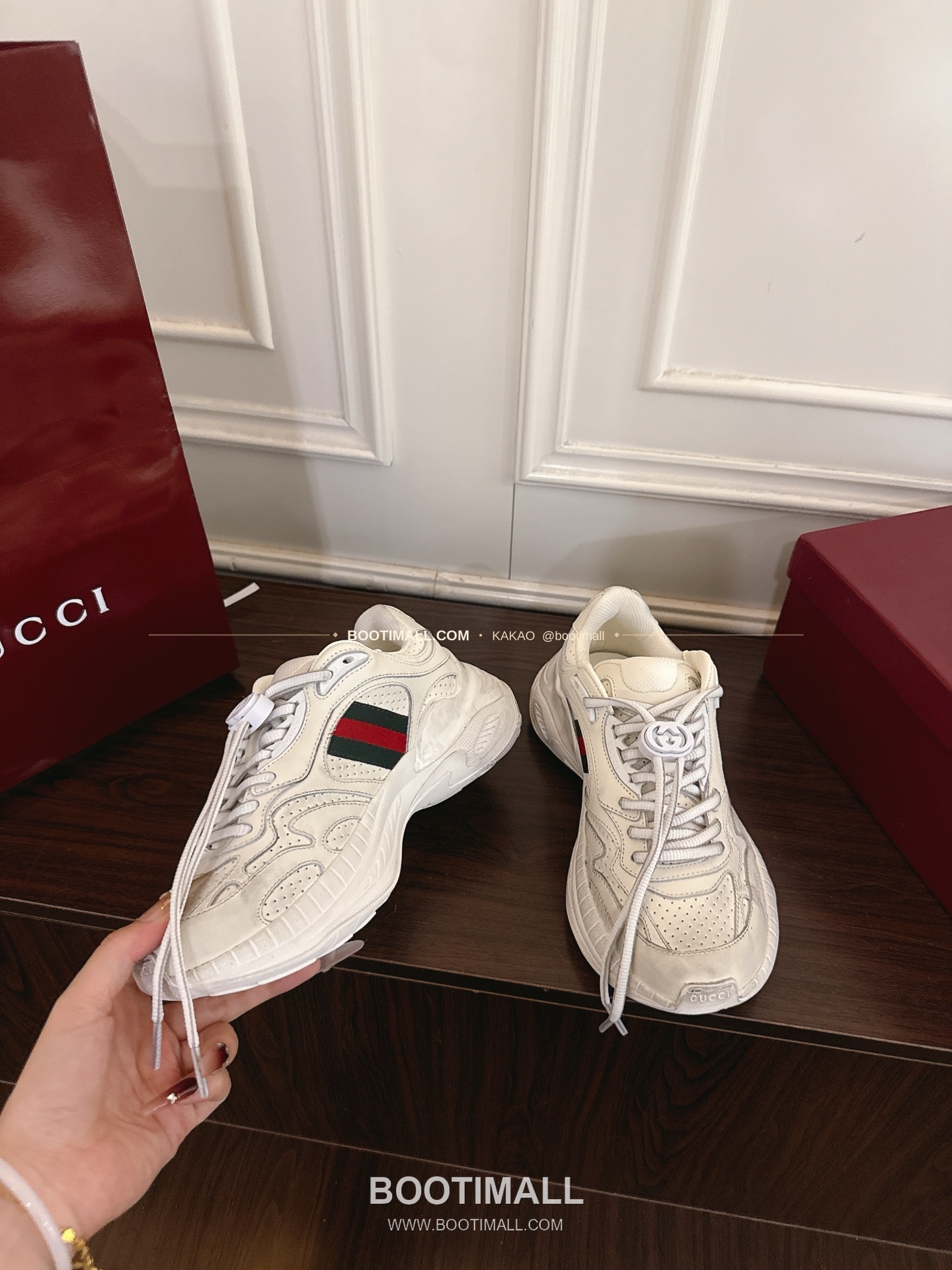 구찌 2.0 소가죽 메쉬 GG리플렉티브 러닝 스니커즈 Gucci 2.0 Leather Mesh GG Reflective Running Sneakers 5cm 3