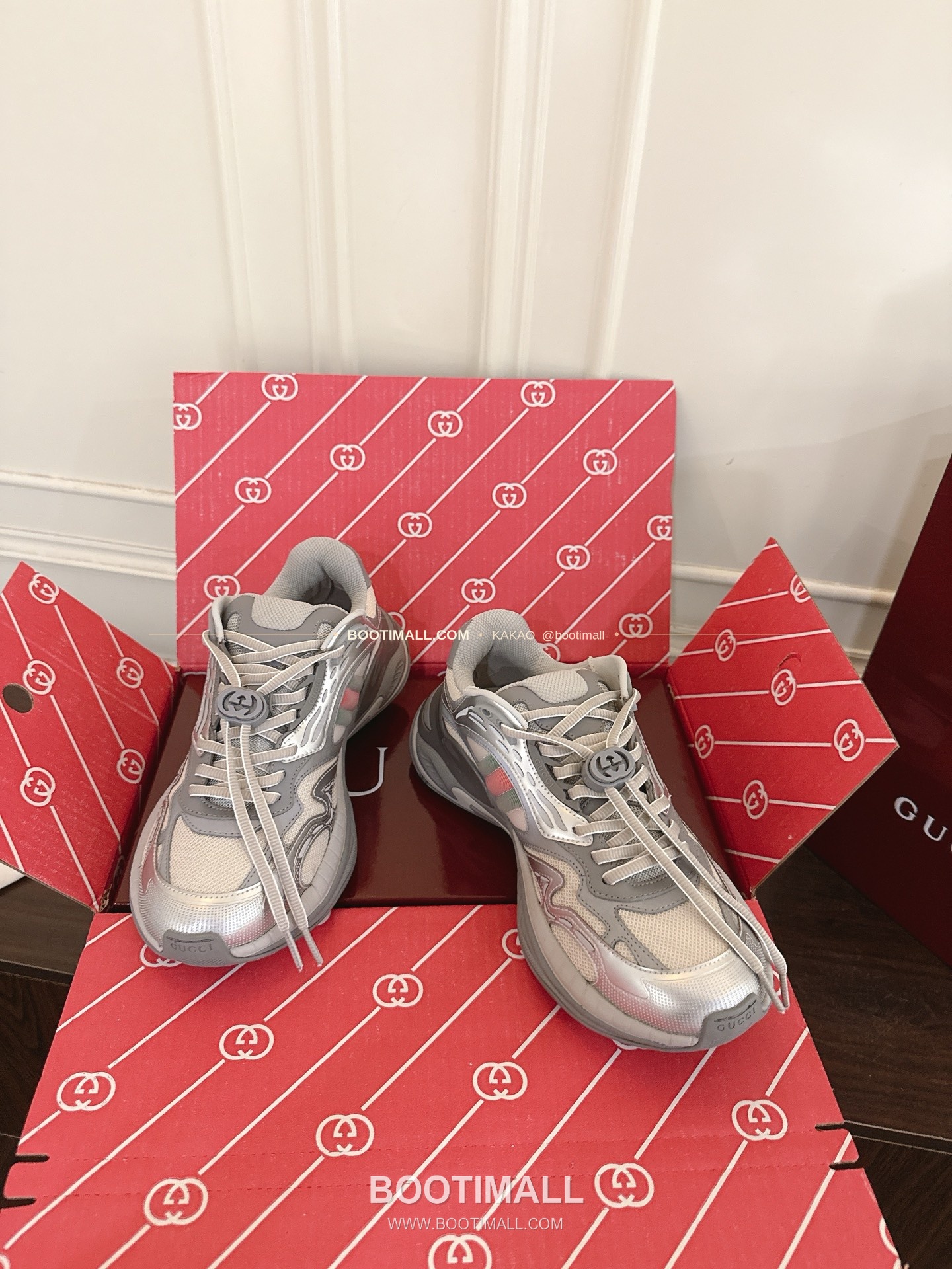 구찌 2.0 소가죽 메쉬 GG리플렉티브 러닝 스니커즈 Gucci 2.0 Leather Mesh GG Reflective Running Sneakers 5cm 2