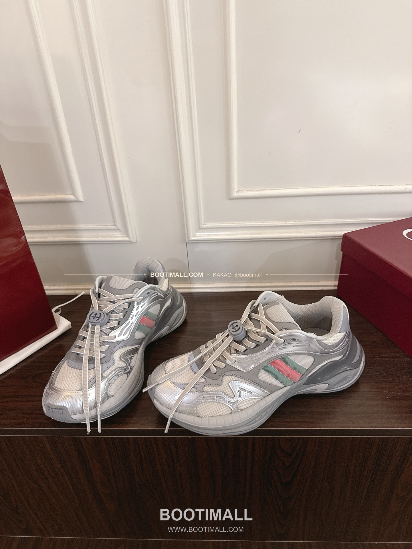 구찌 2.0 소가죽 메쉬 GG리플렉티브 러닝 스니커즈 Gucci 2.0 Leather Mesh GG Reflective Running Sneakers 5cm 4