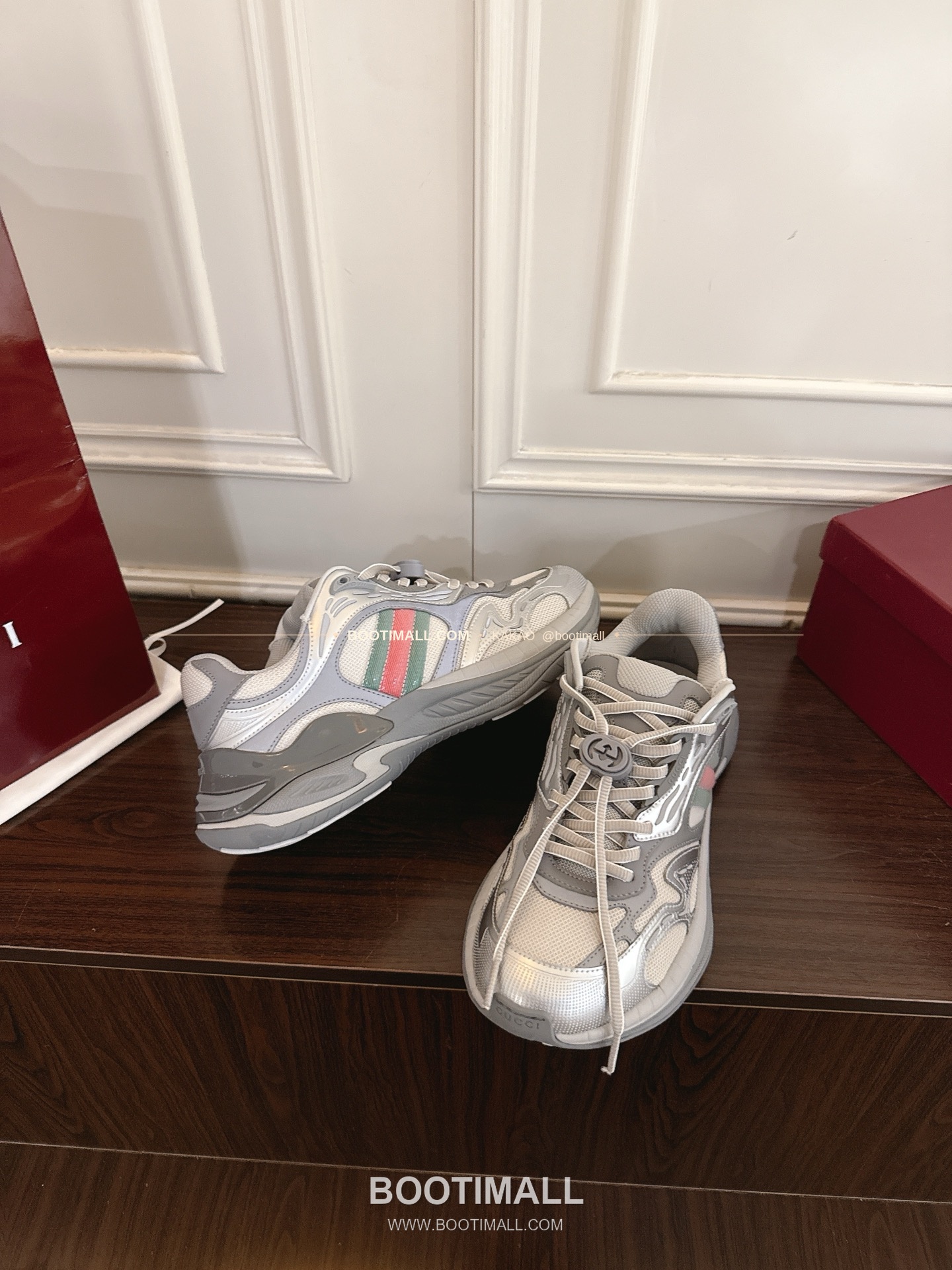 구찌 2.0 소가죽 메쉬 GG리플렉티브 러닝 스니커즈 Gucci 2.0 Leather Mesh GG Reflective Running Sneakers 5cm 5