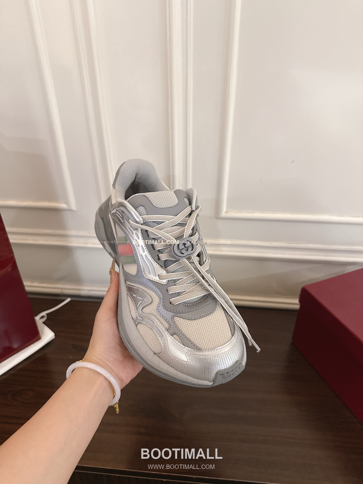 구찌 2.0 소가죽 메쉬 GG리플렉티브 러닝 스니커즈 Gucci 2.0 Leather Mesh GG Reflective Running Sneakers 5cm 6