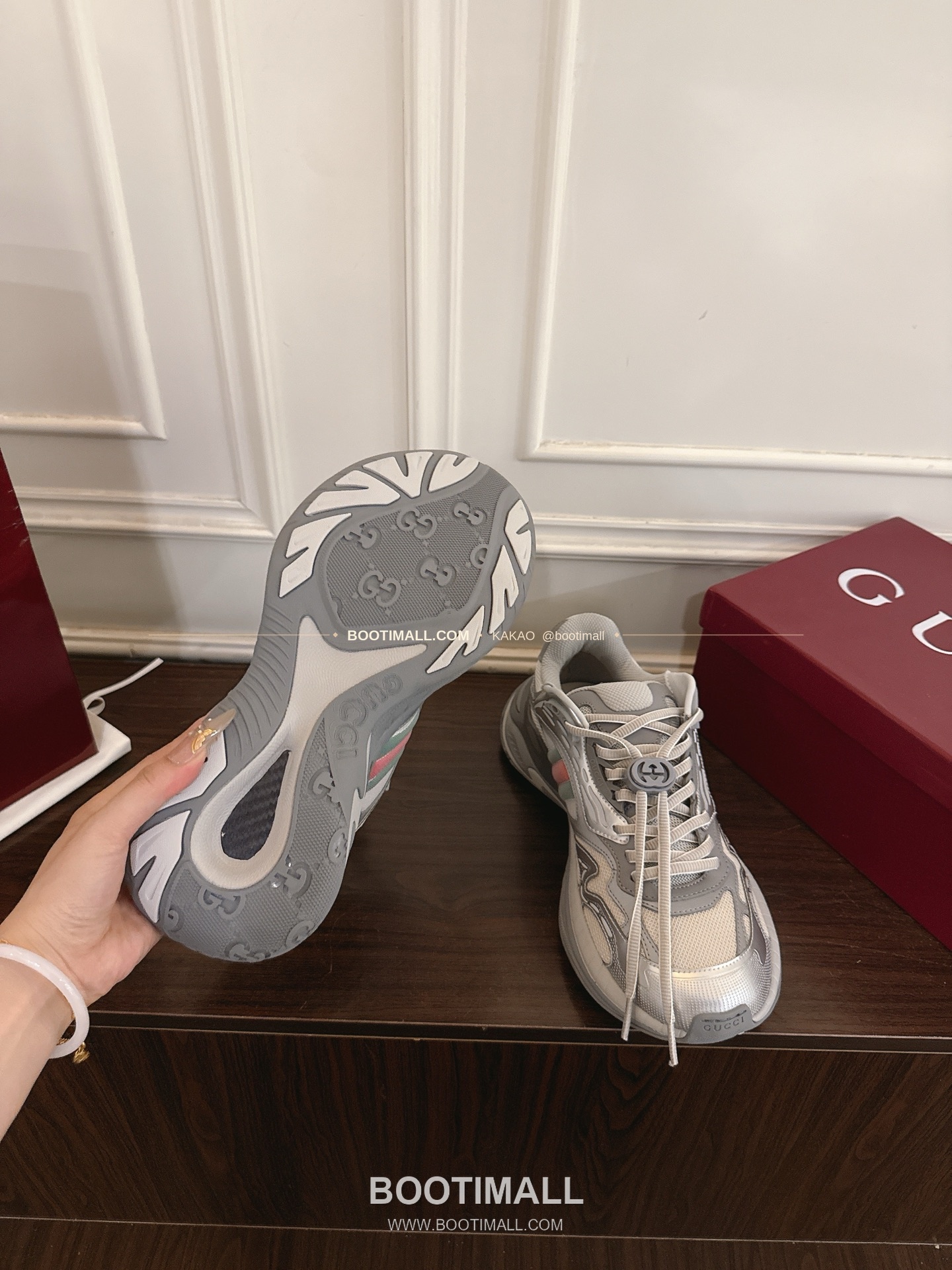 구찌 2.0 소가죽 메쉬 GG리플렉티브 러닝 스니커즈 Gucci 2.0 Leather Mesh GG Reflective Running Sneakers 5cm 9