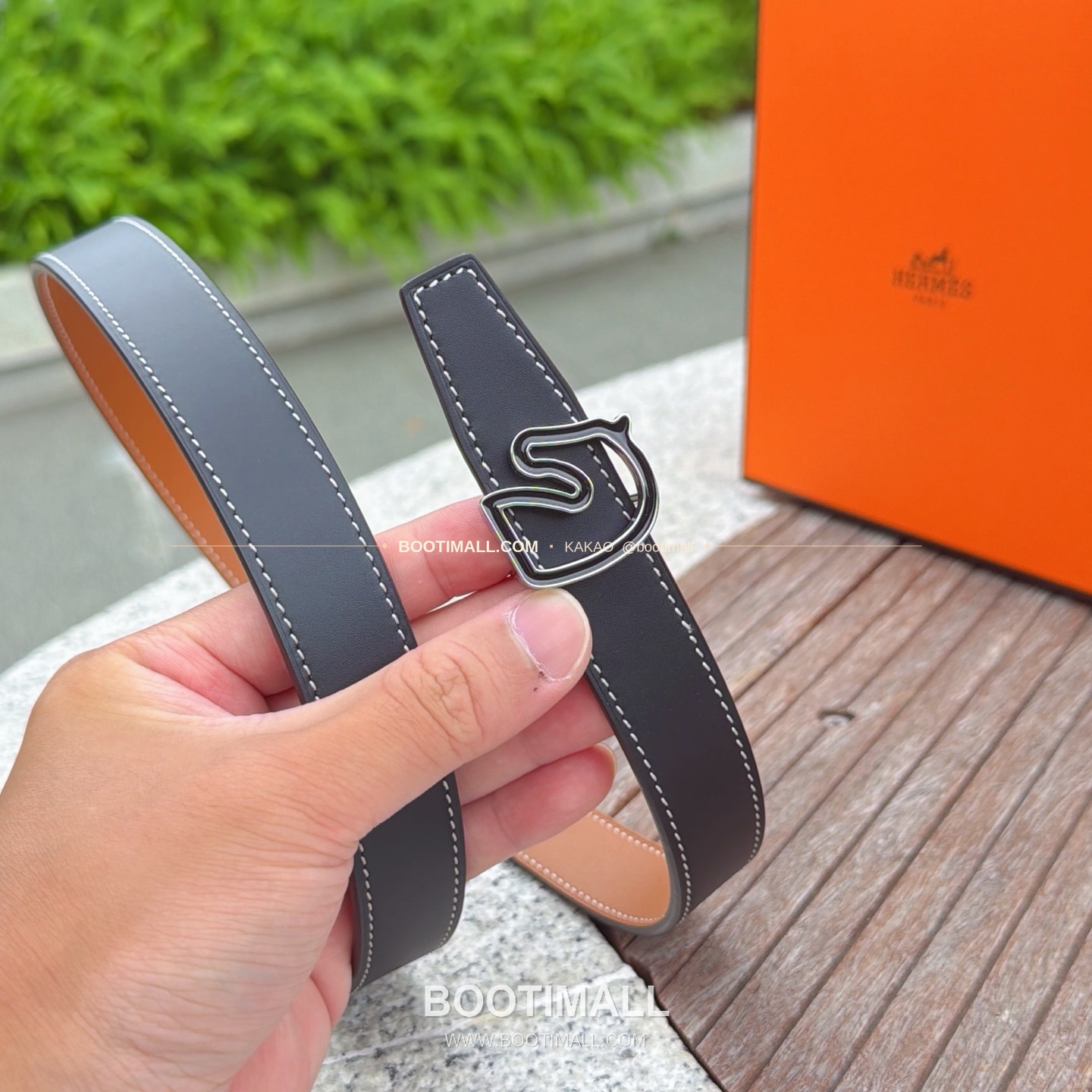 에르메스 송아지가죽 버클 리버서블 벨트 Hermes Calfskin Buckle Reversible Belt 2.5cm 4