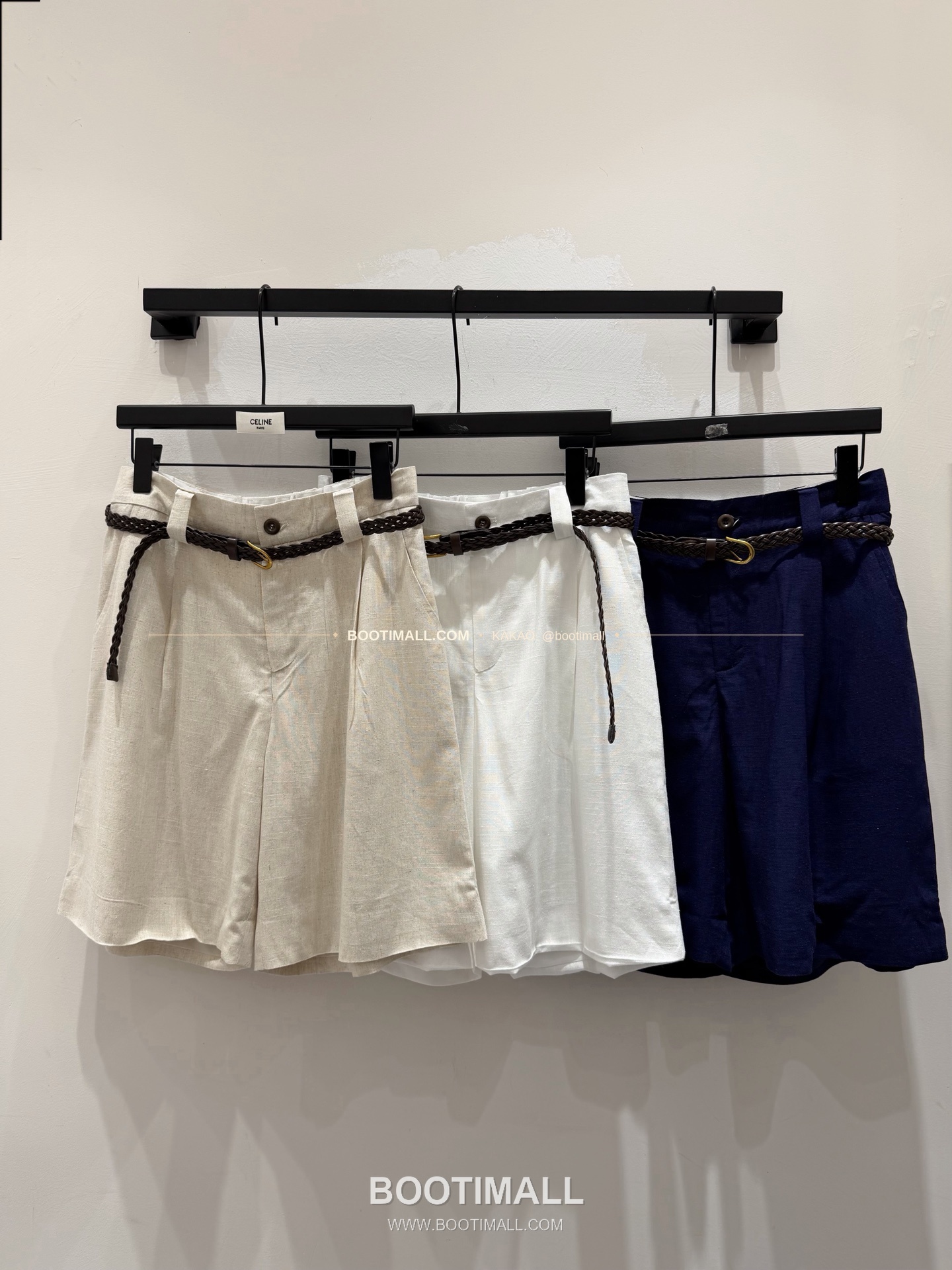 셀린느 2026 린넨 벨티드 루즈핏 숏팬츠 Celine 2026 Linen Belted Loose Fit Shorts 8
