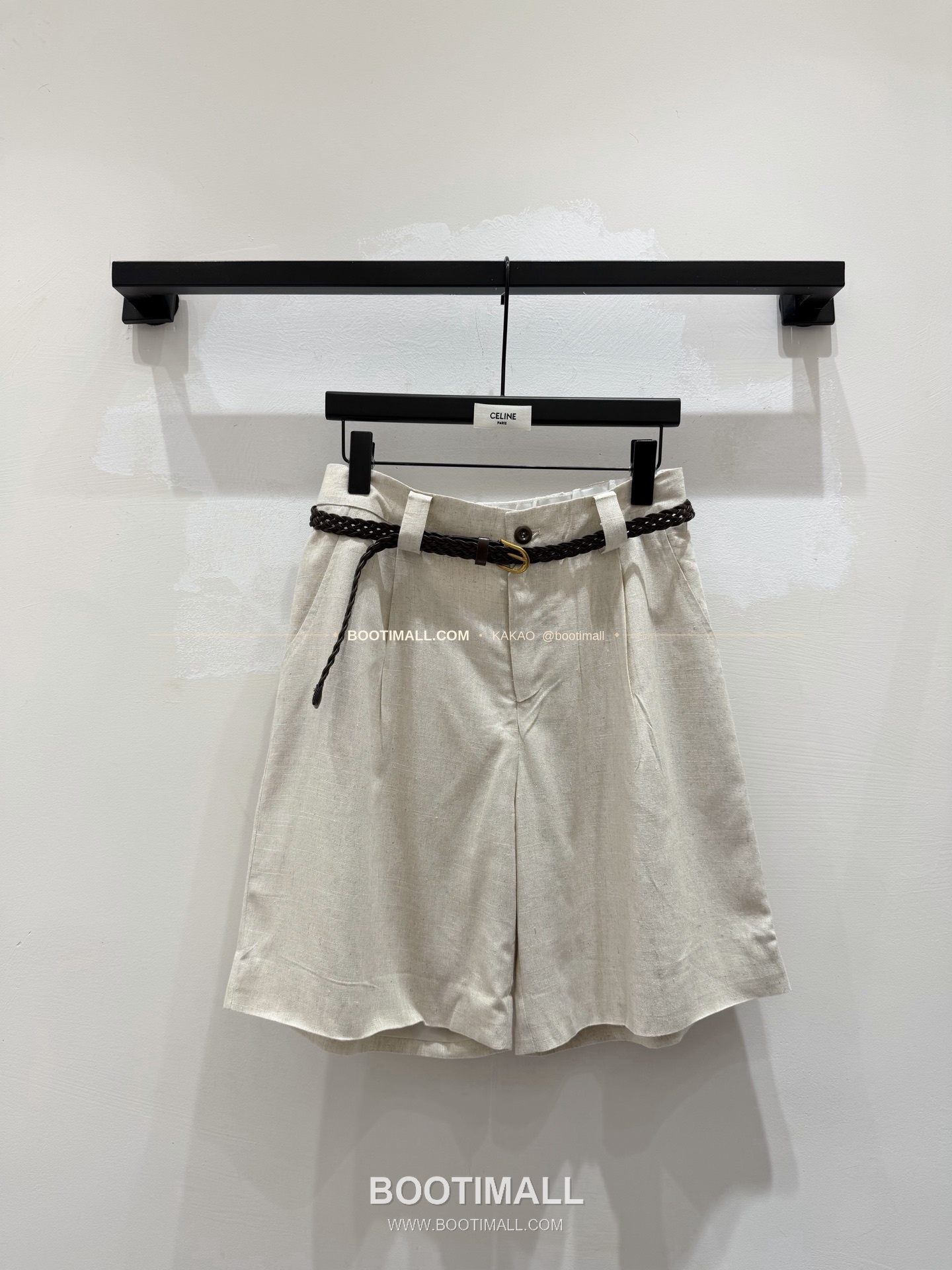 셀린느 2026 린넨 벨티드 루즈핏 숏팬츠 Celine 2026 Linen Belted Loose Fit Shorts 1