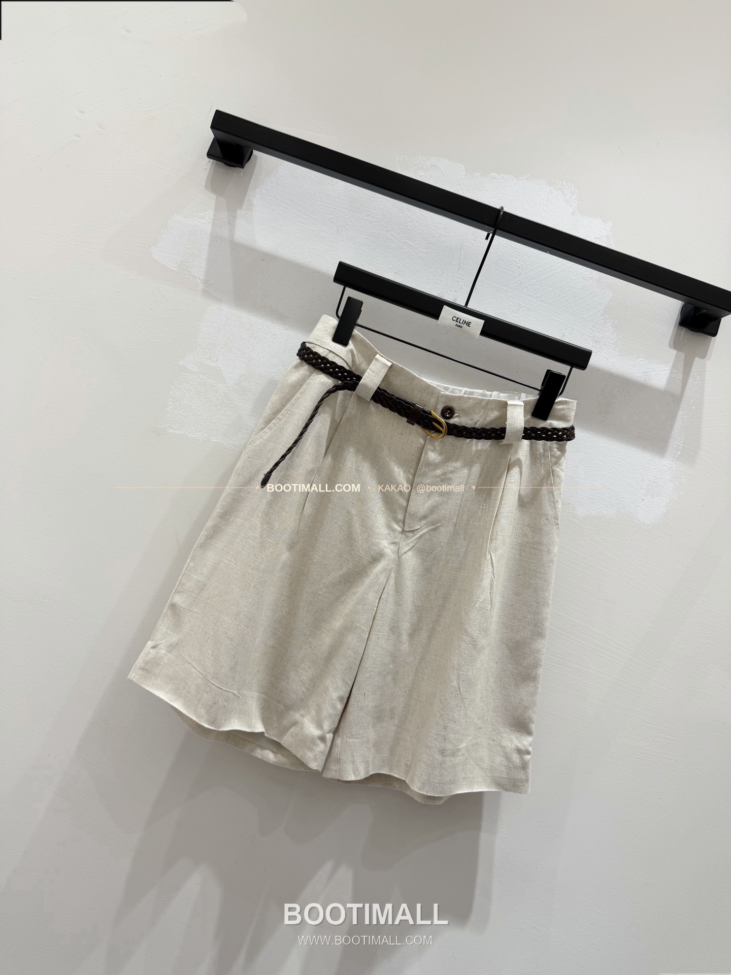 셀린느 2026 린넨 벨티드 루즈핏 숏팬츠 Celine 2026 Linen Belted Loose Fit Shorts 2
