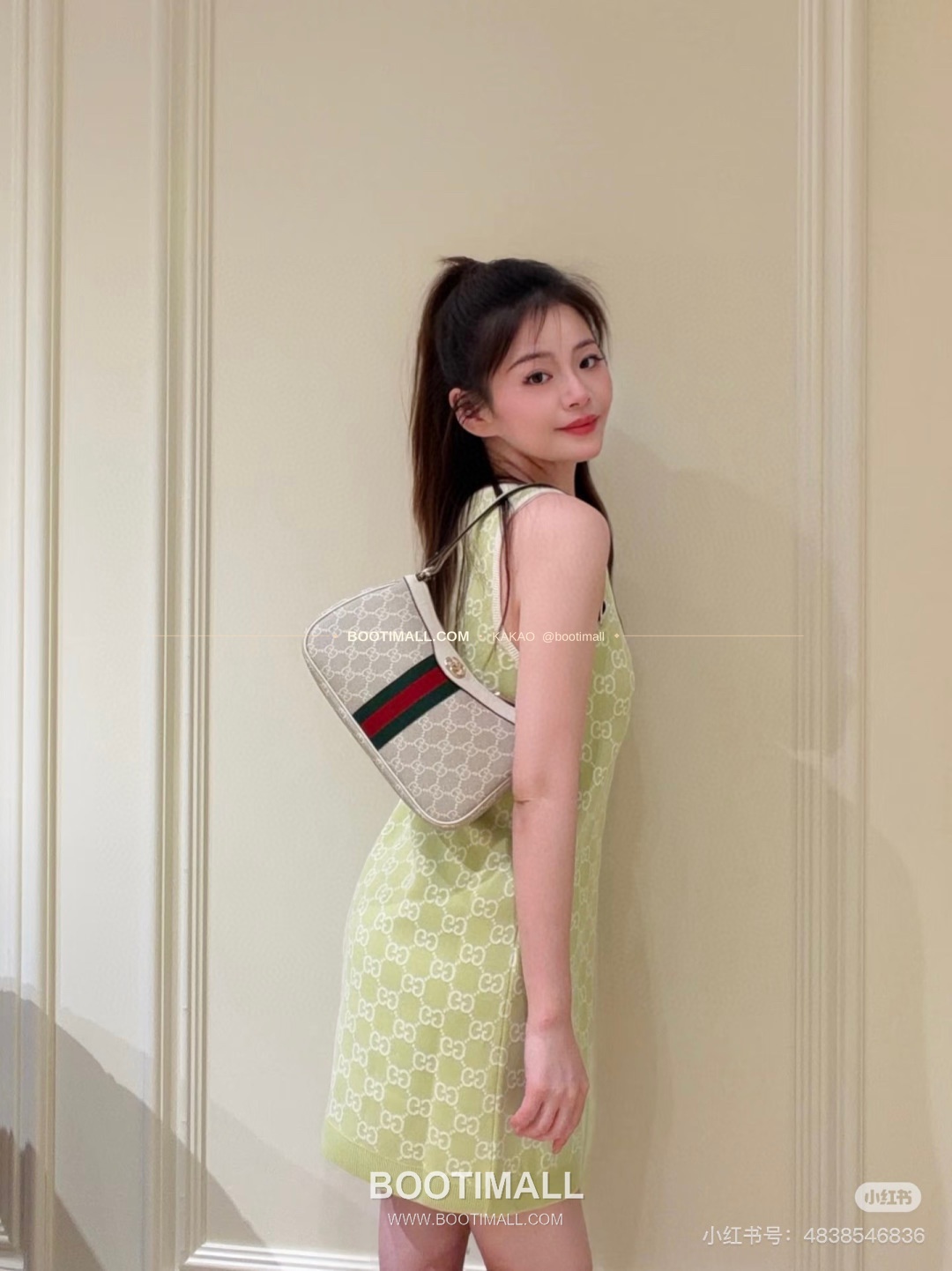 구찌 2026SS GG 자카드 니트 루즈핏 슬리브리스 롱원피스 그린 Gucci 2026 SS GG Jacquard Knit Loose Fit Sleeveless Long Dress Green 1