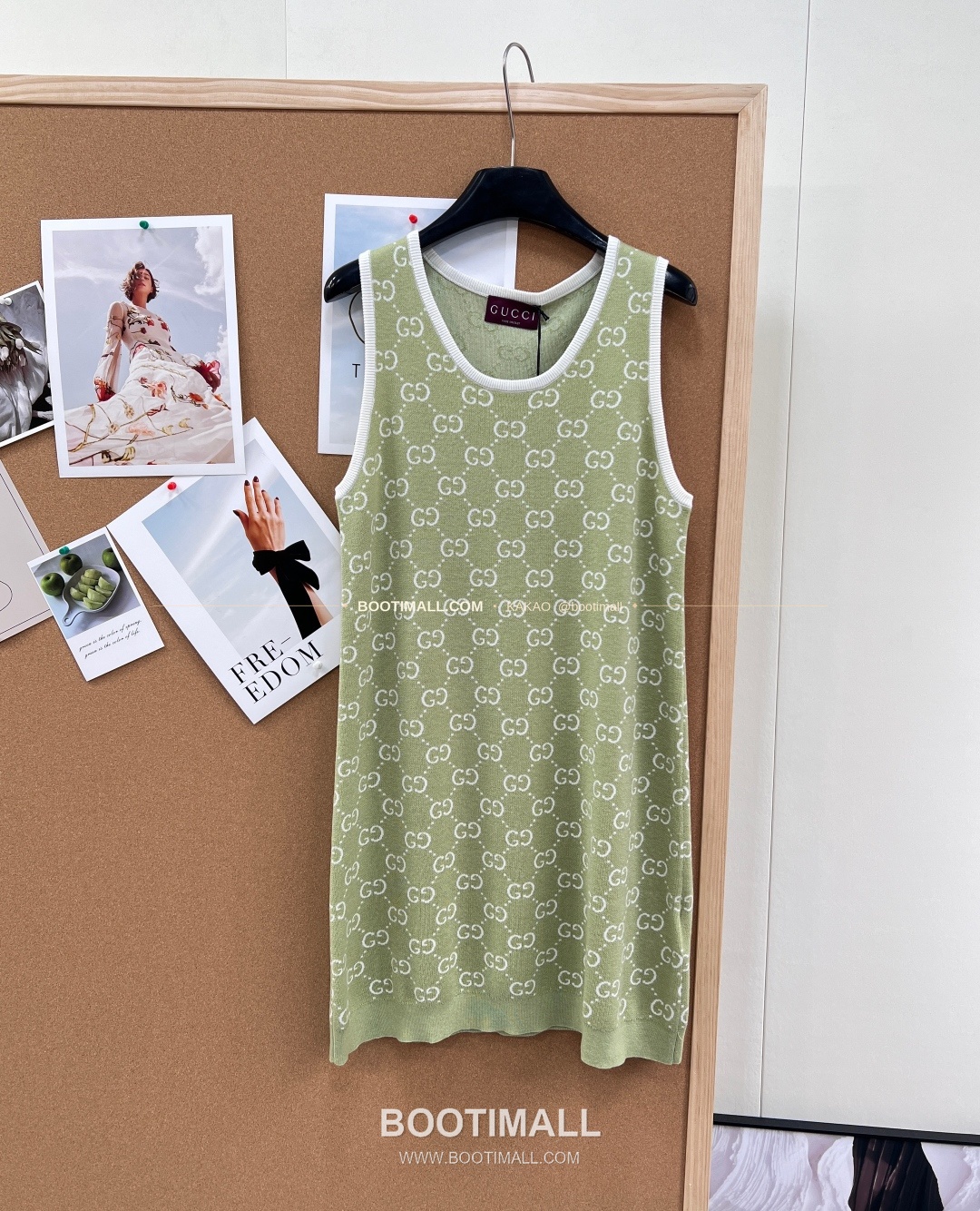 구찌 2026SS GG 자카드 니트 루즈핏 슬리브리스 롱원피스 그린 Gucci 2026 SS GG Jacquard Knit Loose Fit Sleeveless Long Dress Green 8