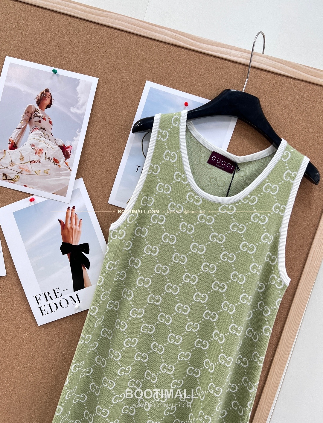 구찌 2026SS GG 자카드 니트 루즈핏 슬리브리스 롱원피스 그린 Gucci 2026 SS GG Jacquard Knit Loose Fit Sleeveless Long Dress Green 10