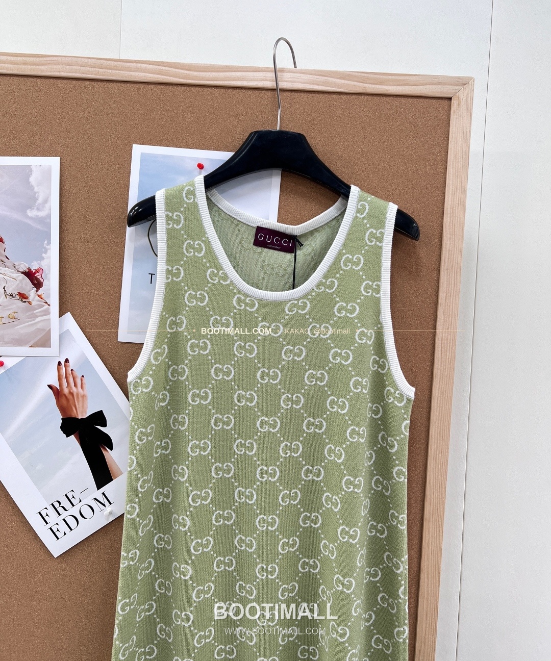 구찌 2026SS GG 자카드 니트 루즈핏 슬리브리스 롱원피스 그린 Gucci 2026 SS GG Jacquard Knit Loose Fit Sleeveless Long Dress Green 11