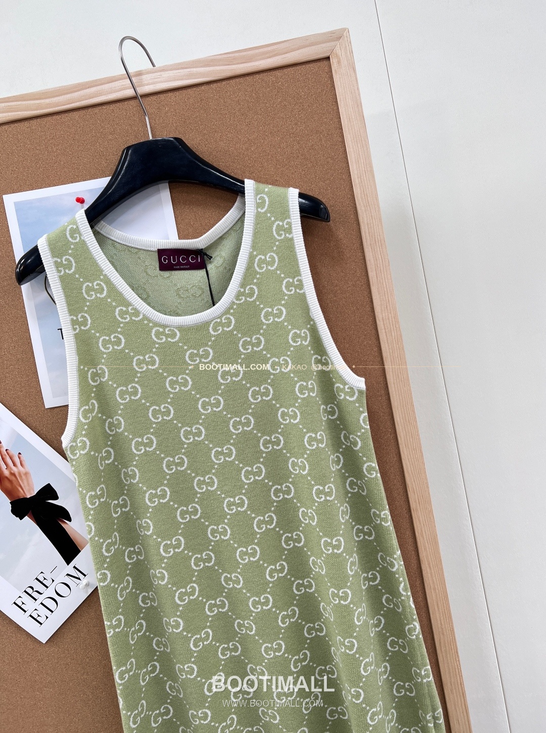 구찌 2026SS GG 자카드 니트 루즈핏 슬리브리스 롱원피스 그린 Gucci 2026 SS GG Jacquard Knit Loose Fit Sleeveless Long Dress Green 12