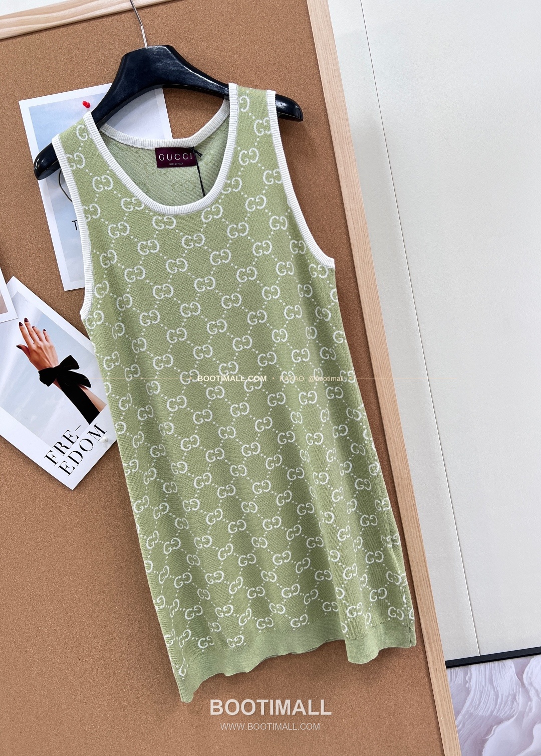 구찌 2026SS GG 자카드 니트 루즈핏 슬리브리스 롱원피스 그린 Gucci 2026 SS GG Jacquard Knit Loose Fit Sleeveless Long Dress Green 13
