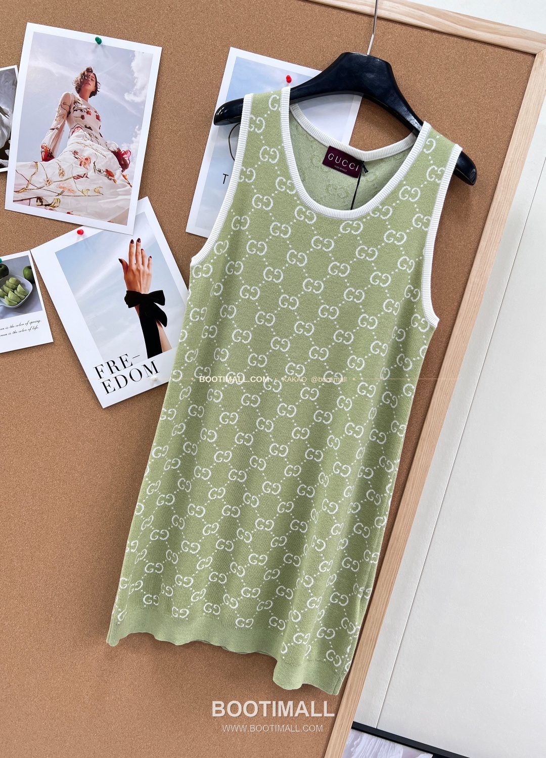 구찌 2026SS GG 자카드 니트 루즈핏 슬리브리스 롱원피스 그린 Gucci 2026 SS GG Jacquard Knit Loose Fit Sleeveless Long Dress Green 14