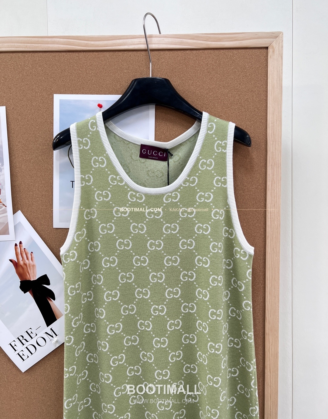 구찌 2026SS GG 자카드 니트 루즈핏 슬리브리스 롱원피스 그린 Gucci 2026 SS GG Jacquard Knit Loose Fit Sleeveless Long Dress Green 15