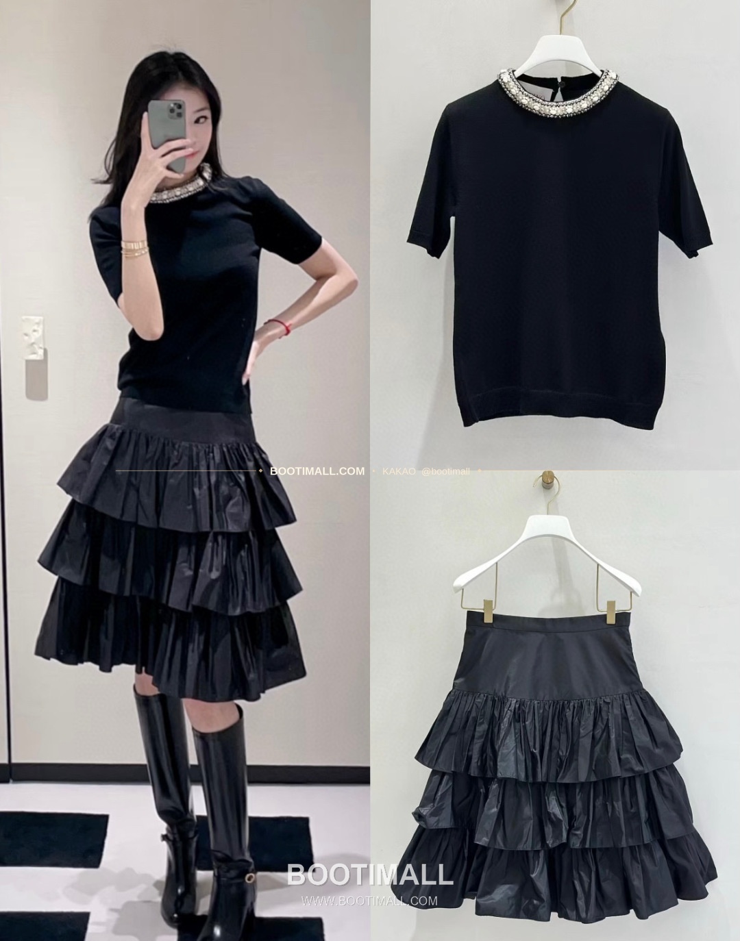 발렌티노 2026SS 티어드 플레어 하이웨이스트 미디 스커트 Valentino 2026 SS Tiered Flare High Waist Midi Skirt 5