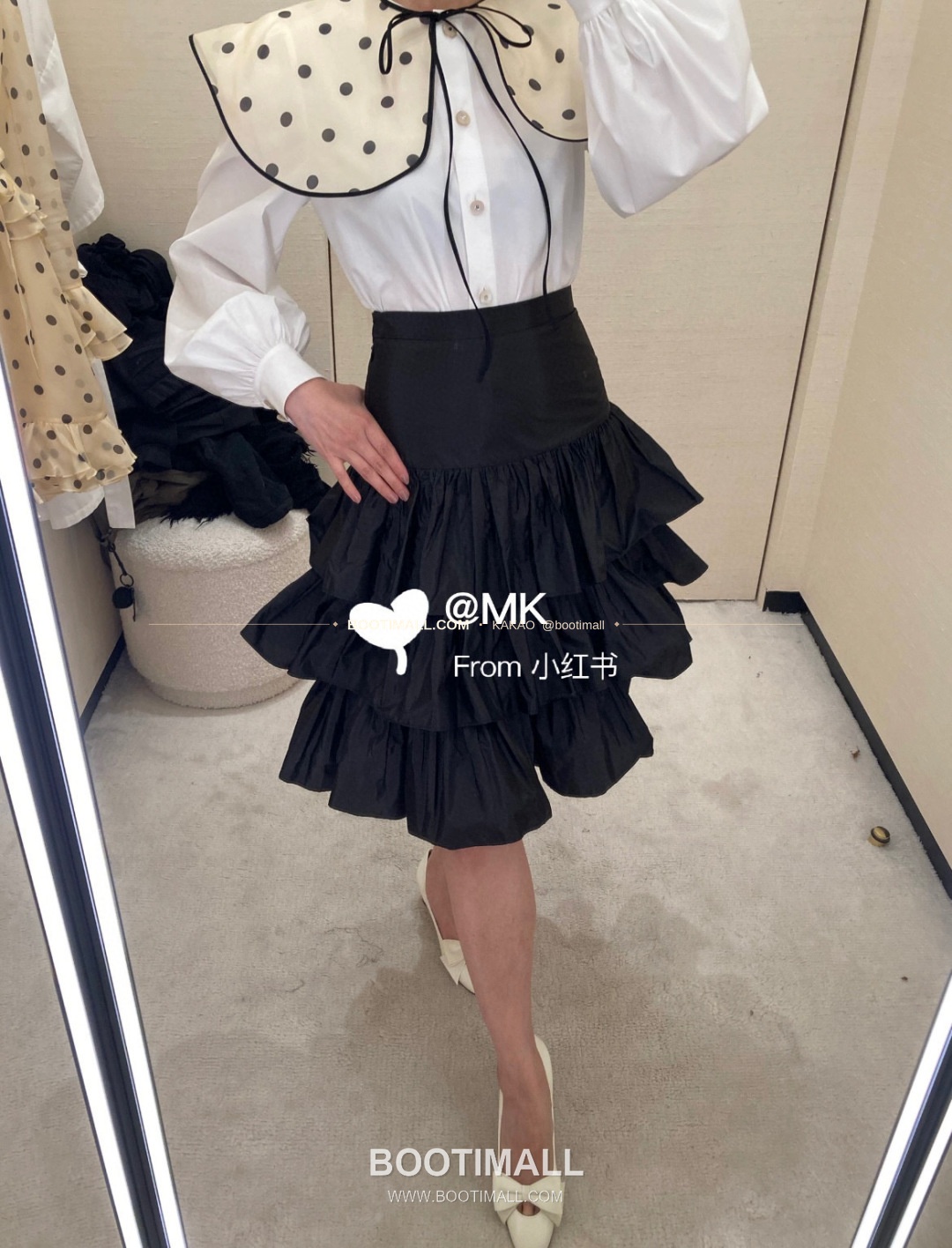 발렌티노 2026SS 티어드 플레어 하이웨이스트 미디 스커트 Valentino 2026 SS Tiered Flare High Waist Midi Skirt 6