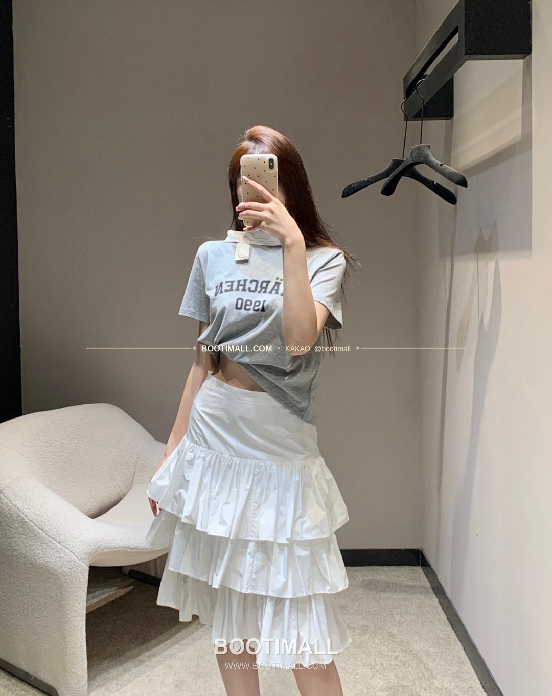 발렌티노 2026SS 티어드 플레어 하이웨이스트 미디 스커트 Valentino 2026 SS Tiered Flare High Waist Midi Skirt 5