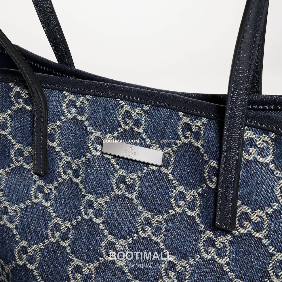 구찌 Generation GG 데님 로고 플라크 토트백 Gucci Generation GG Denim Logo Plaque Tote Bag 875236 25cm 15