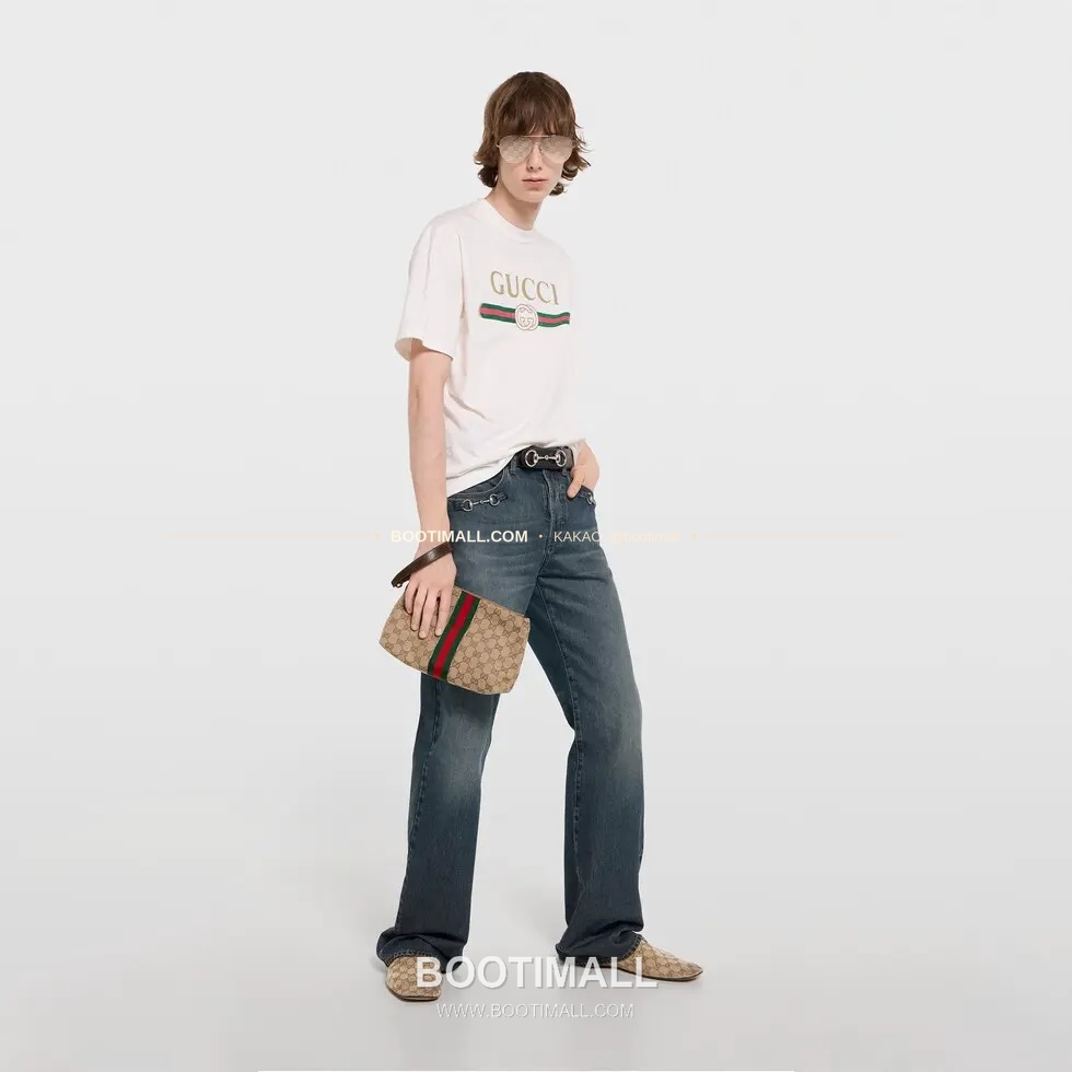 구찌 2026SS GG 캔버스 웹스트랩 레더핸들 토트백 Gucci 2026 SS GG Canvas Web Strap Leather Handle Tote Bag 867337 26.5cm 4