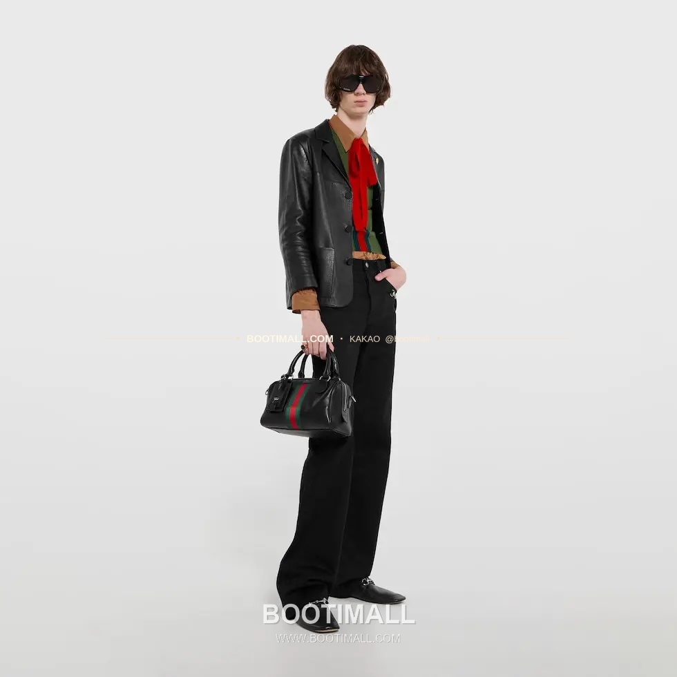 구찌 2026SS Web Trademark 레더 로고 트래블백 Gucci 2026 SS Web Trademark Leather Logo Travel Bag 866980 AAGF7 1053 25cm 4
