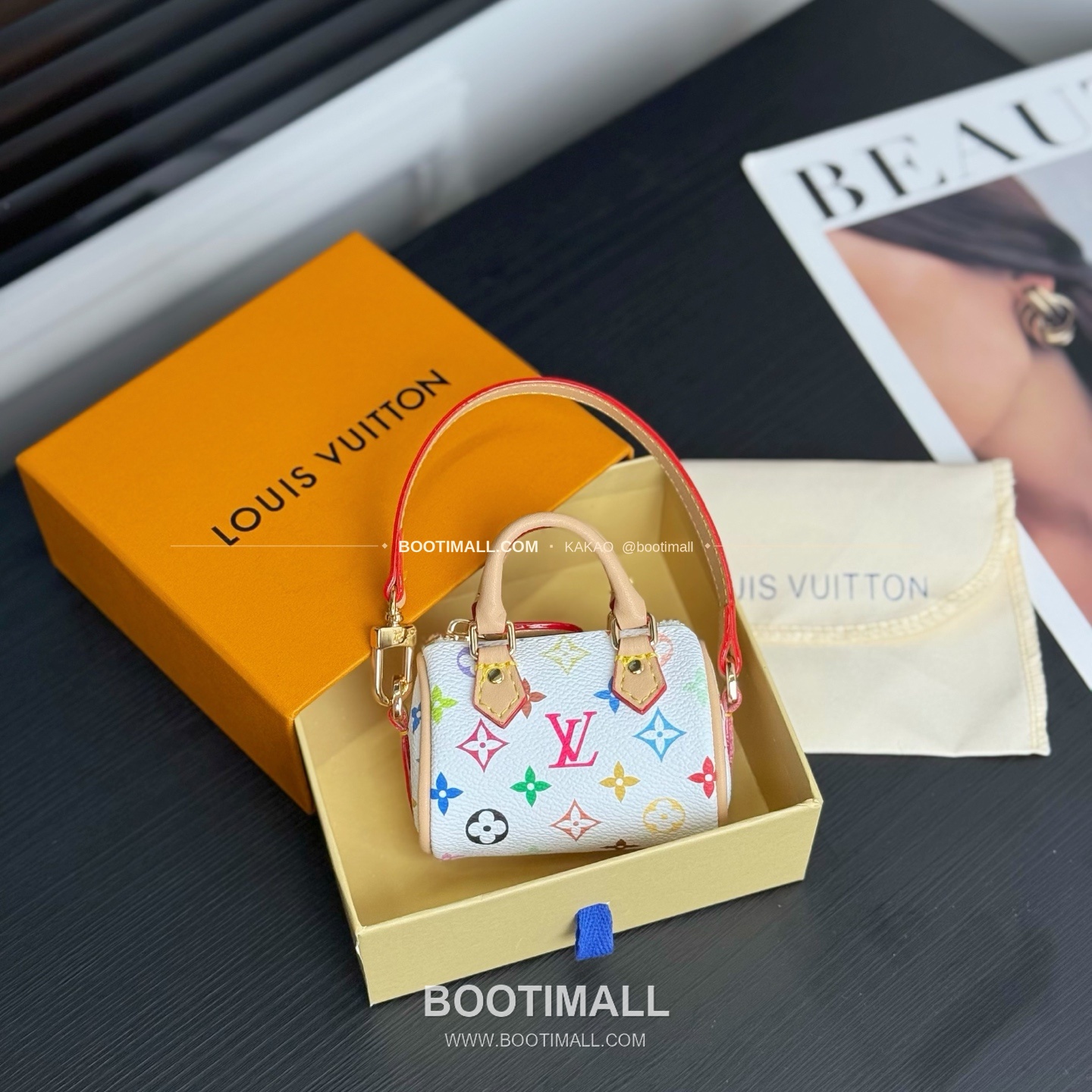 루이비통 Speedy 모노그램 미니 레더 체인 참 Louis Vuitton Speedy Monogram Mini Leather Chain Charm M01882 8cm 3